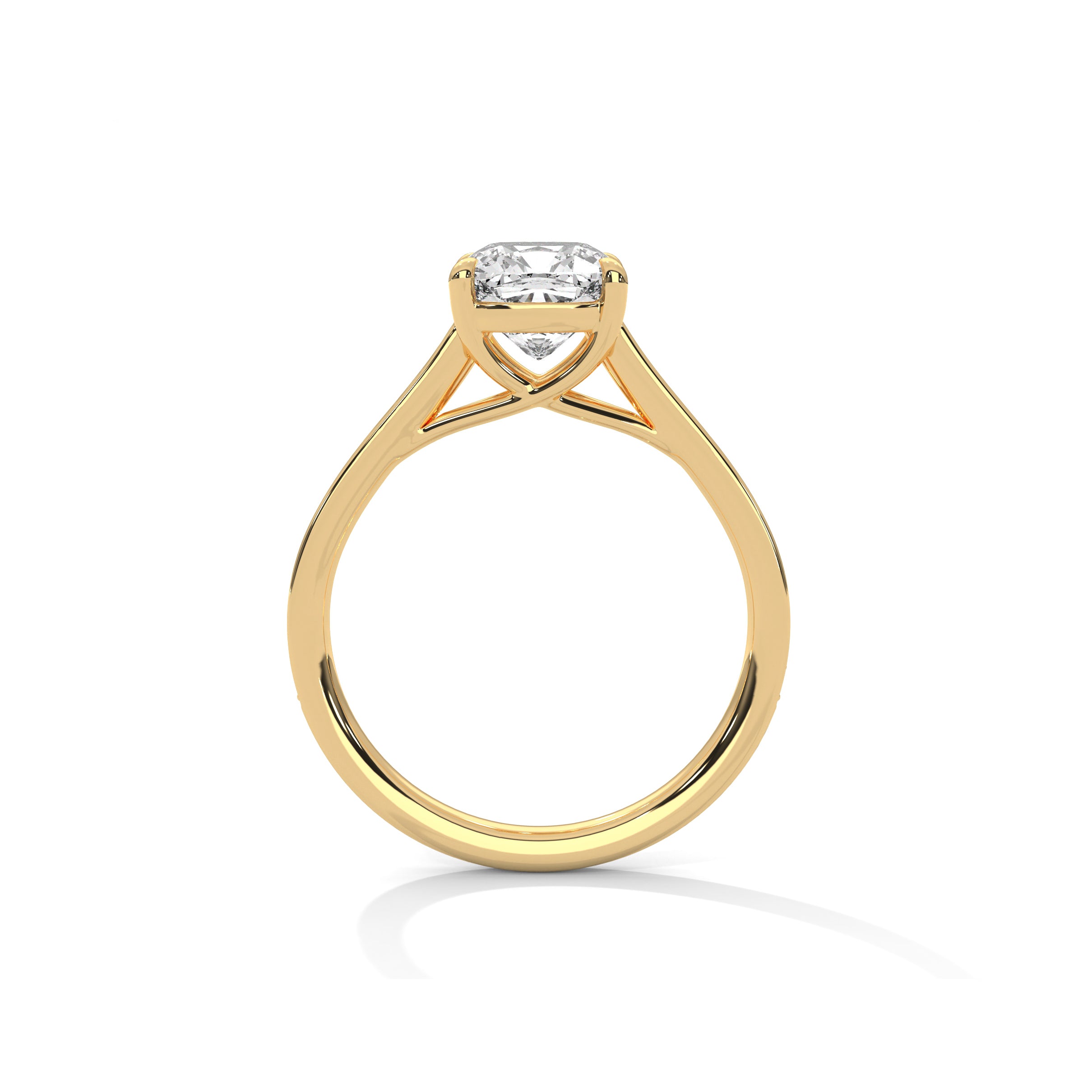 Cushion Engagement Ring with Pave 18K | Lab Grown Diamond