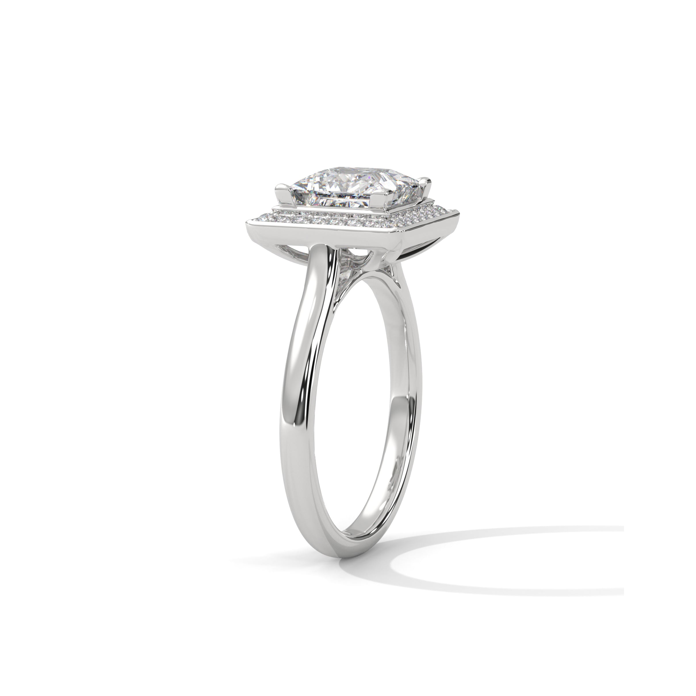 Princess Halo Engagement Ring Platinum | Lab Grown Diamond