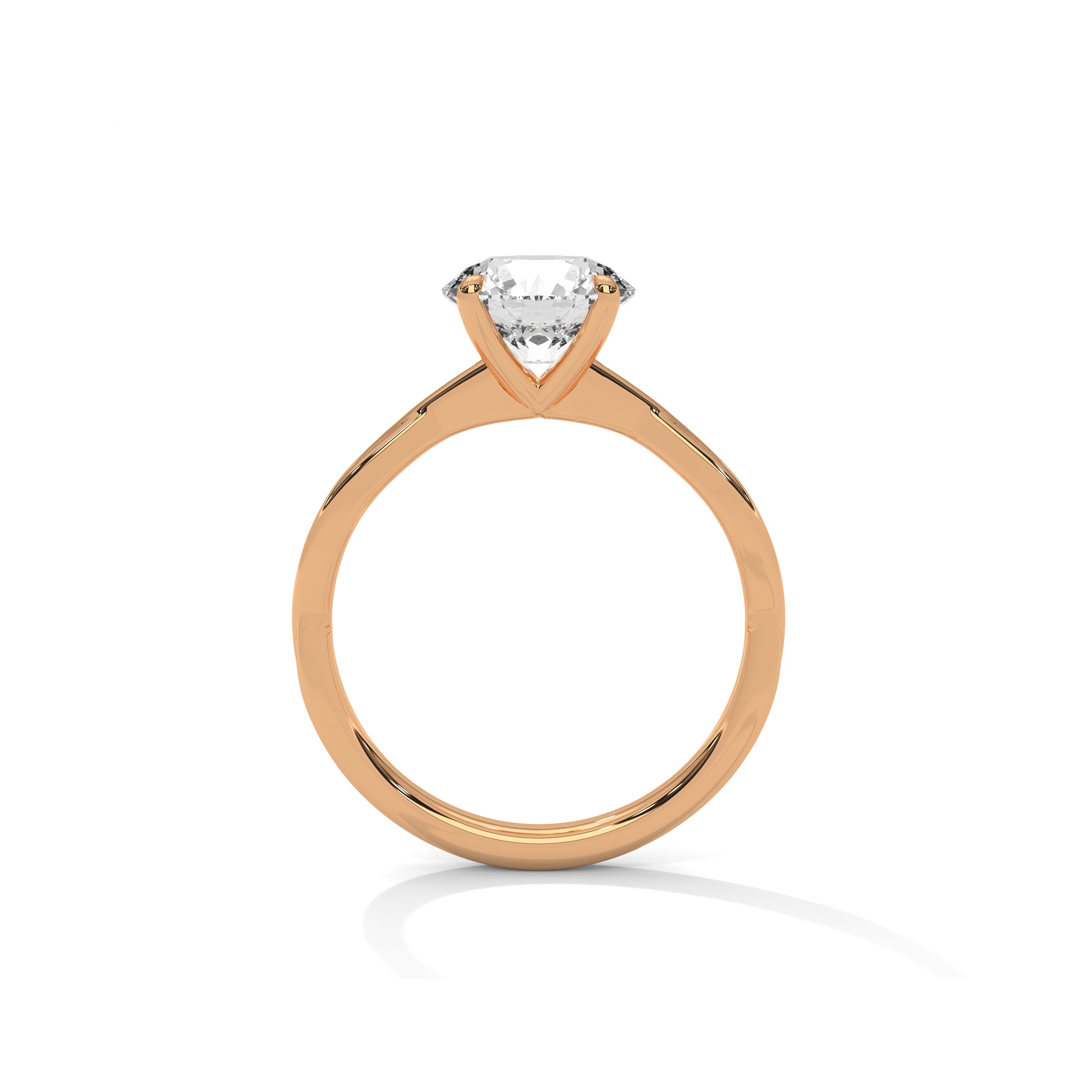 Twist Engagement Ring 18K Rose Gold | Lab Grown Diamond