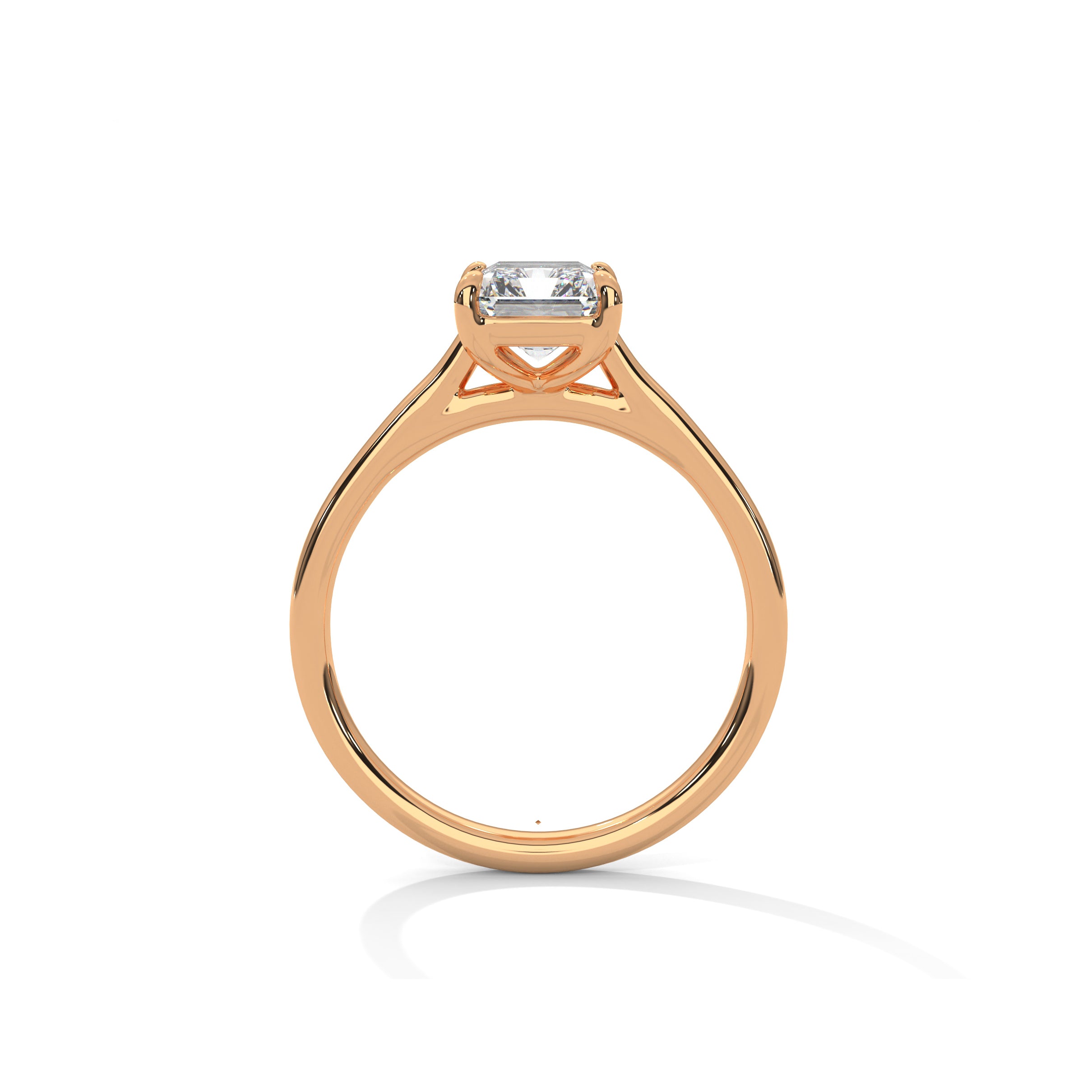 Emerald Engagement Ring 18K Rose Gold | Lab Grown Diamond