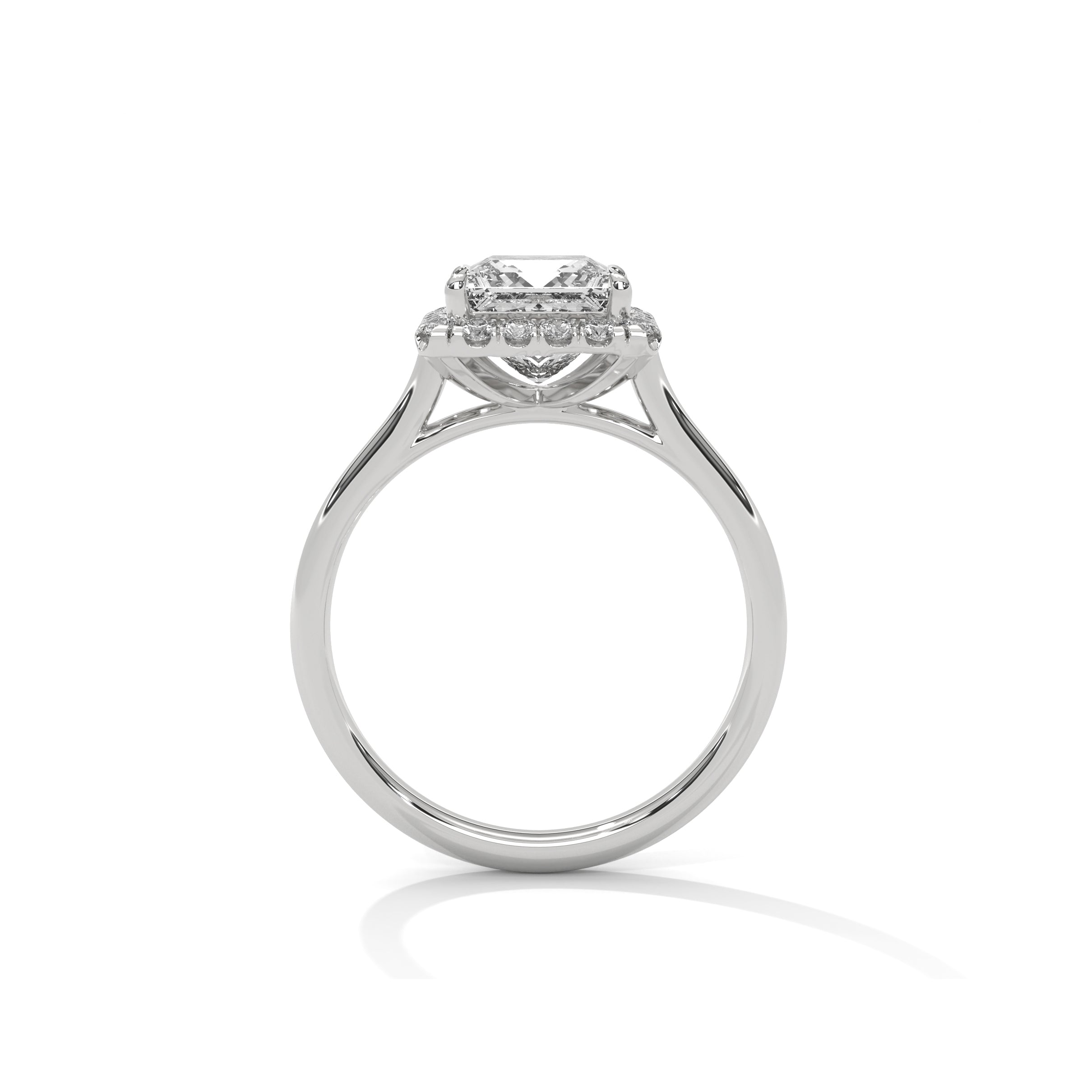 Princess Halo Cathedral Engagement Ring Platinum | Lab Grown Diamond