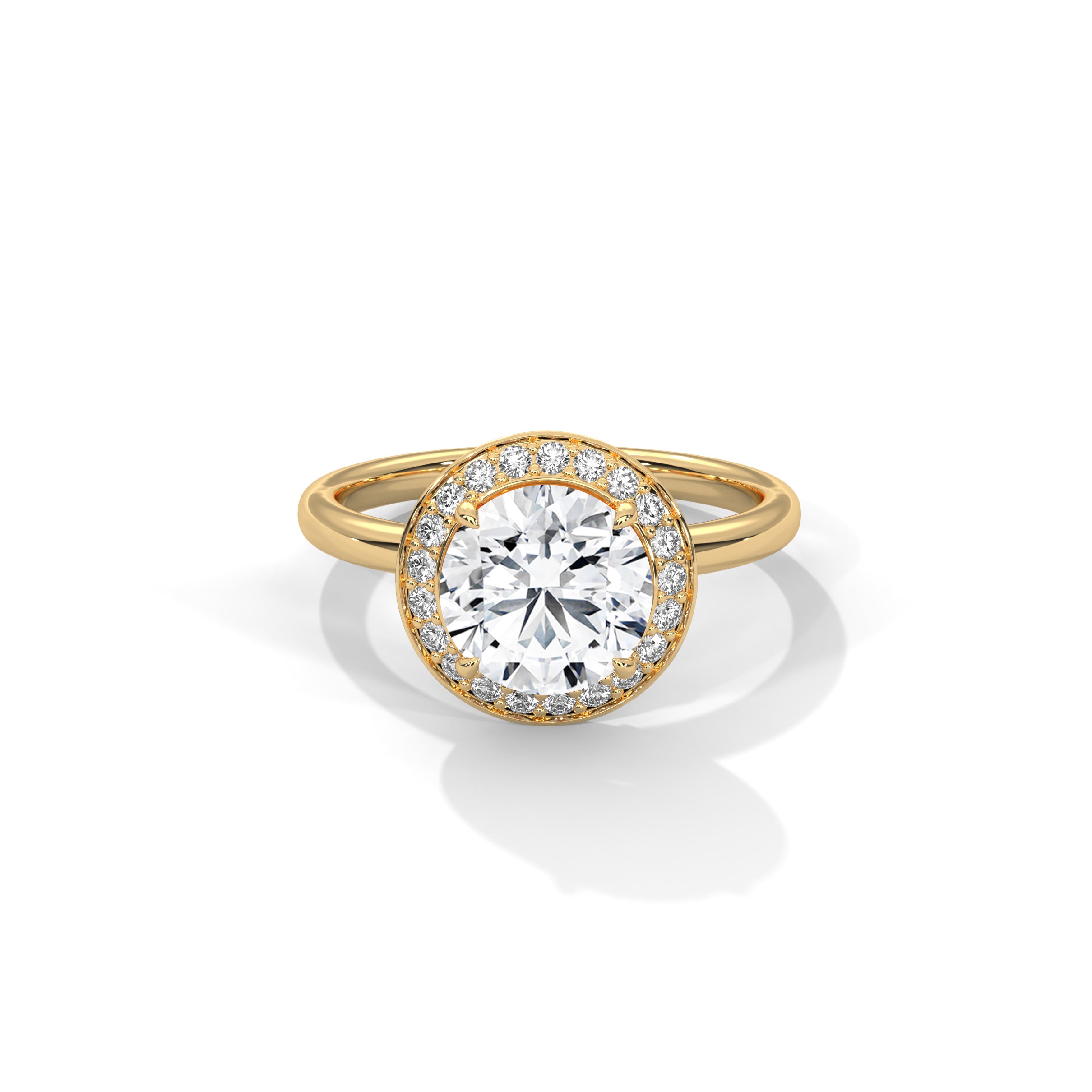 Halo Solitaire Engagement Ring 18K | Lab Grown Diamond