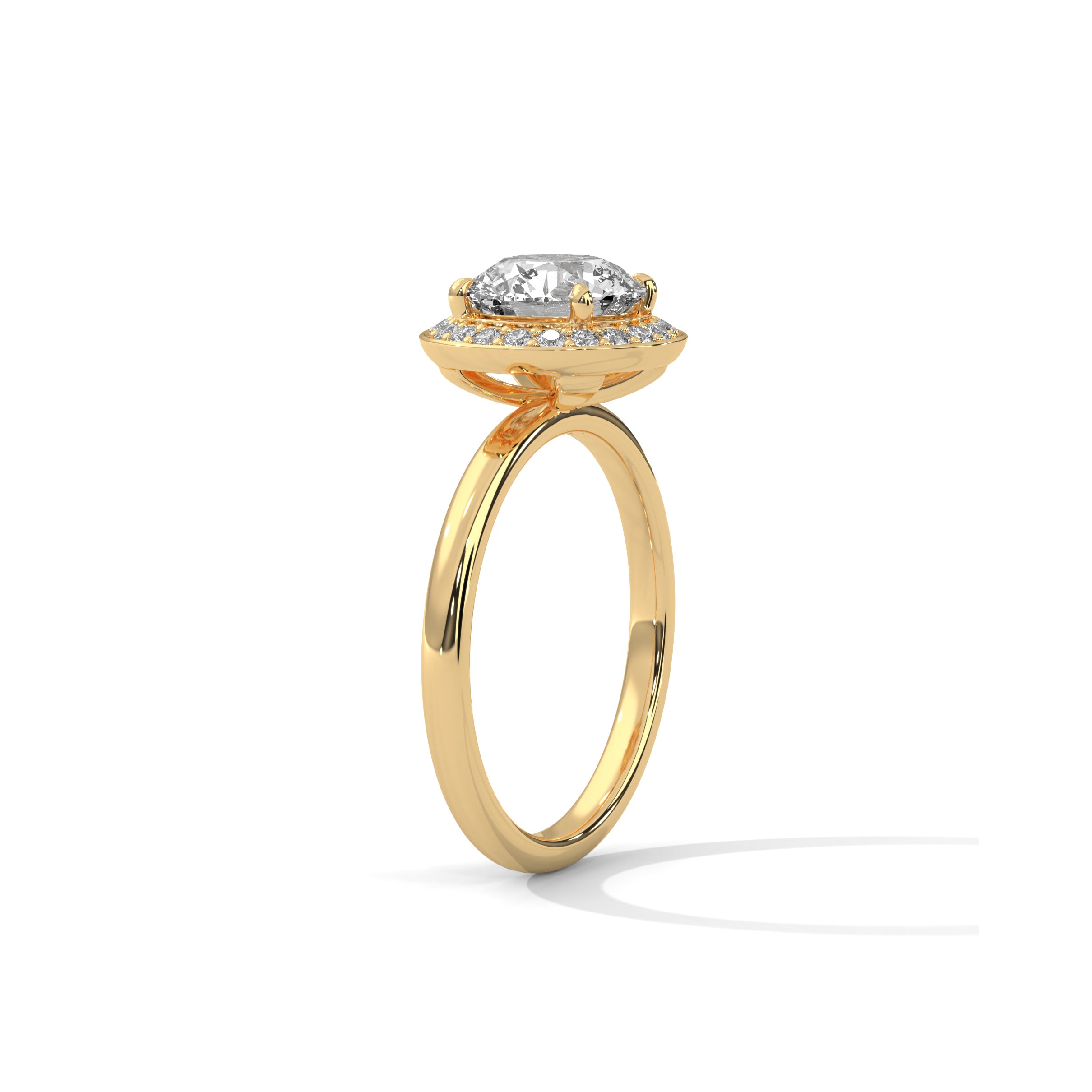 Halo Solitaire Engagement Ring 18K | Lab Grown Diamond