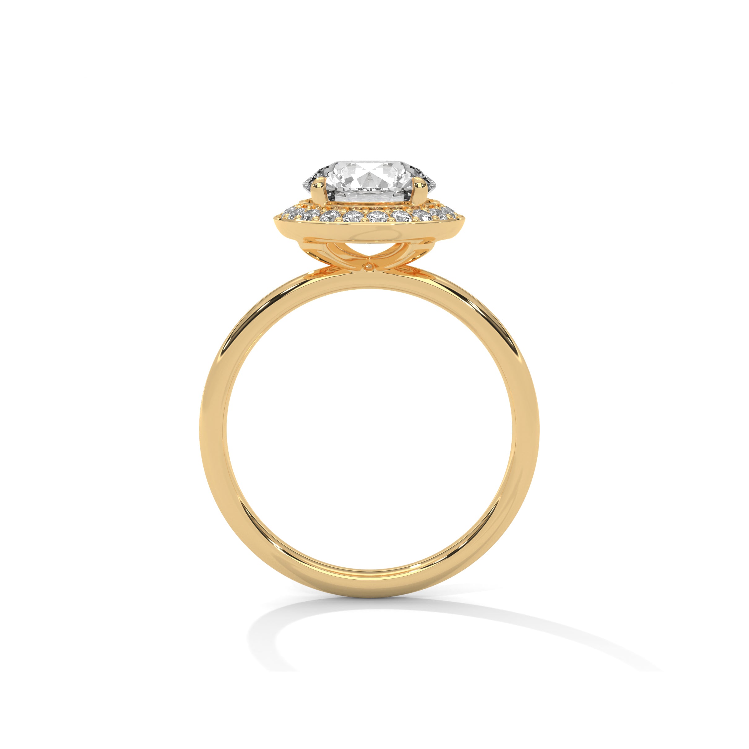 Halo Solitaire Engagement Ring 18K | Lab Grown Diamond