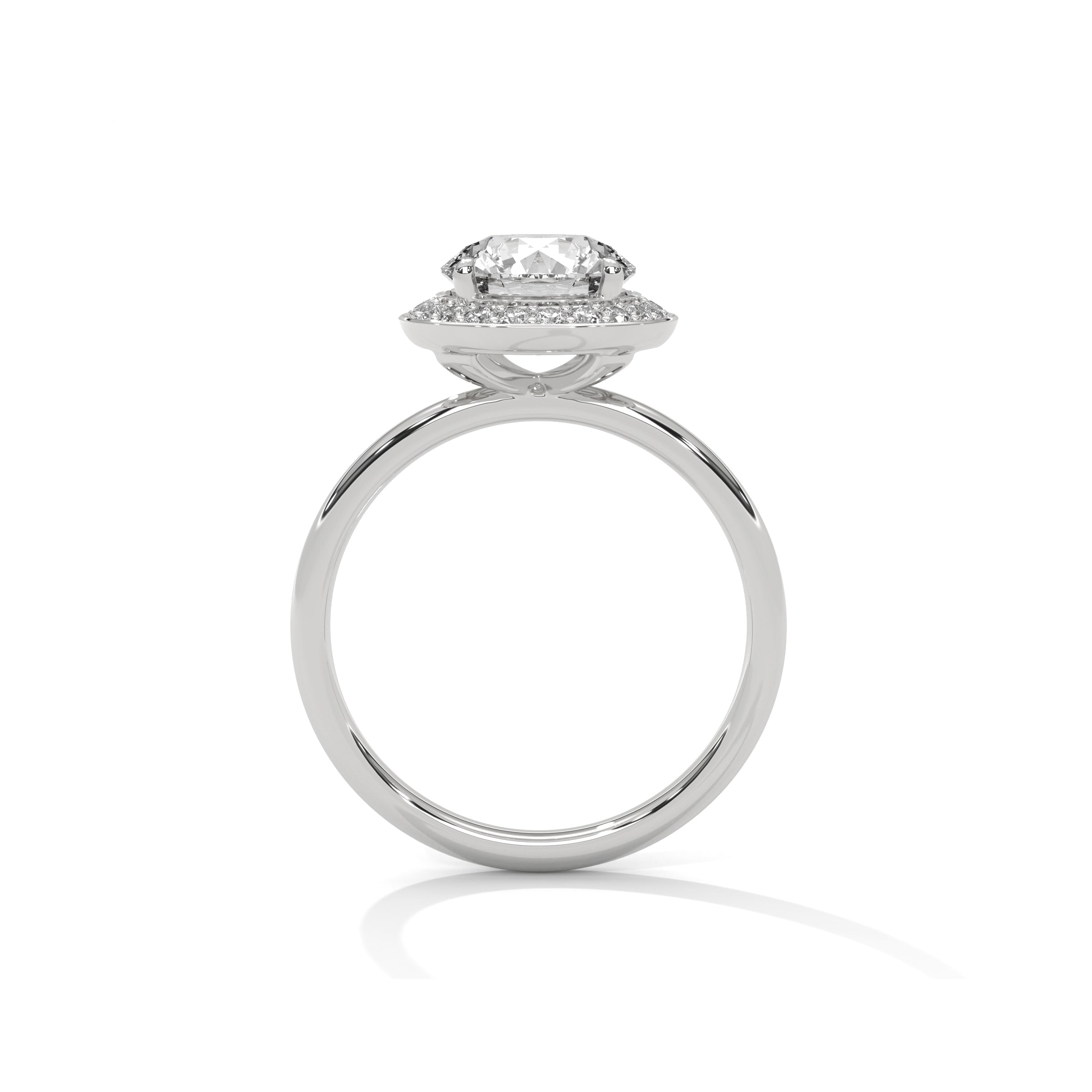 Halo Solitaire Engagement Ring Platinum | Lab Grown Diamond