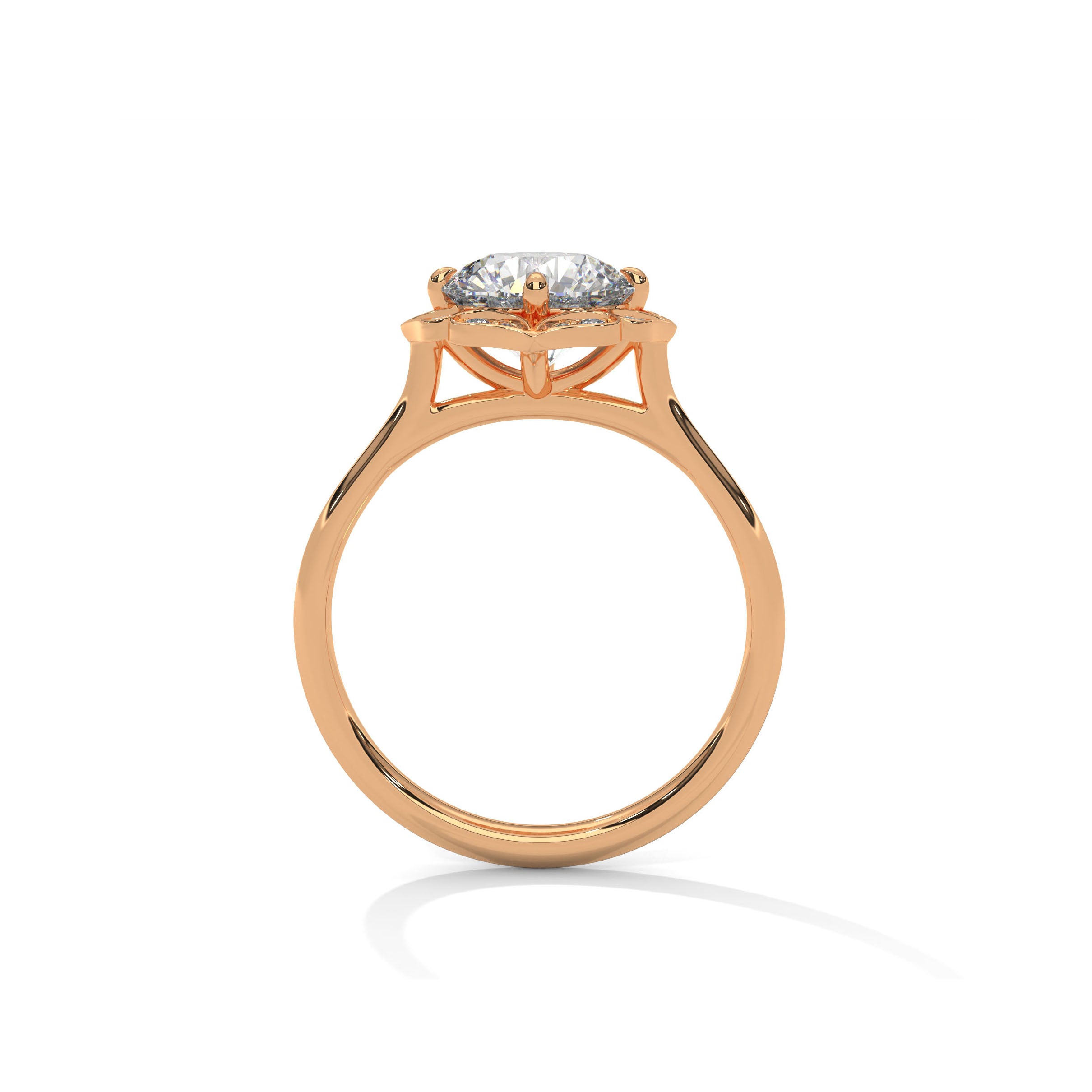 Flower Engagement Ring 18K Rose Gold | Lab Grown Diamond