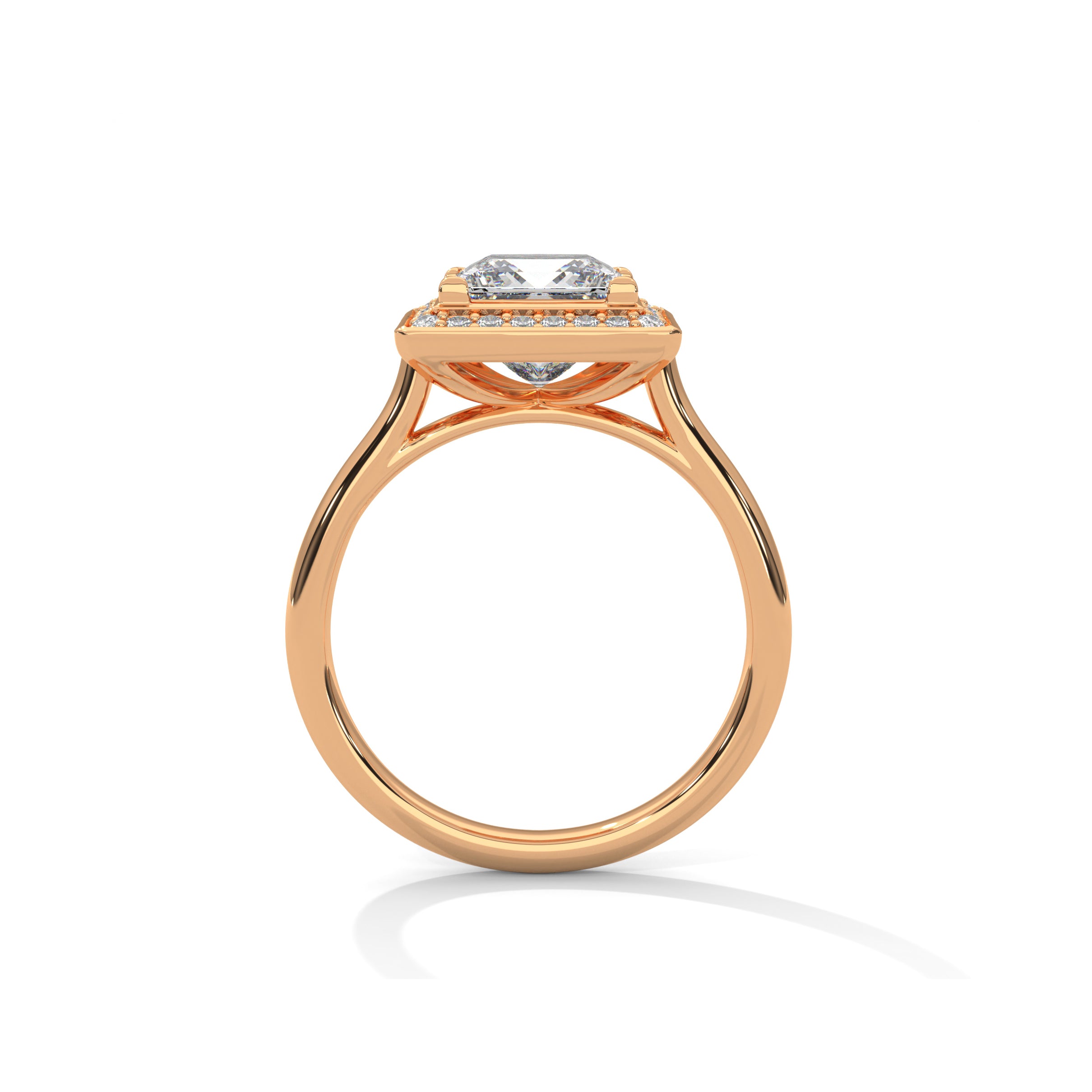 Princess Halo Engagement Ring 18K Rose Gold | Lab Grown Diamond