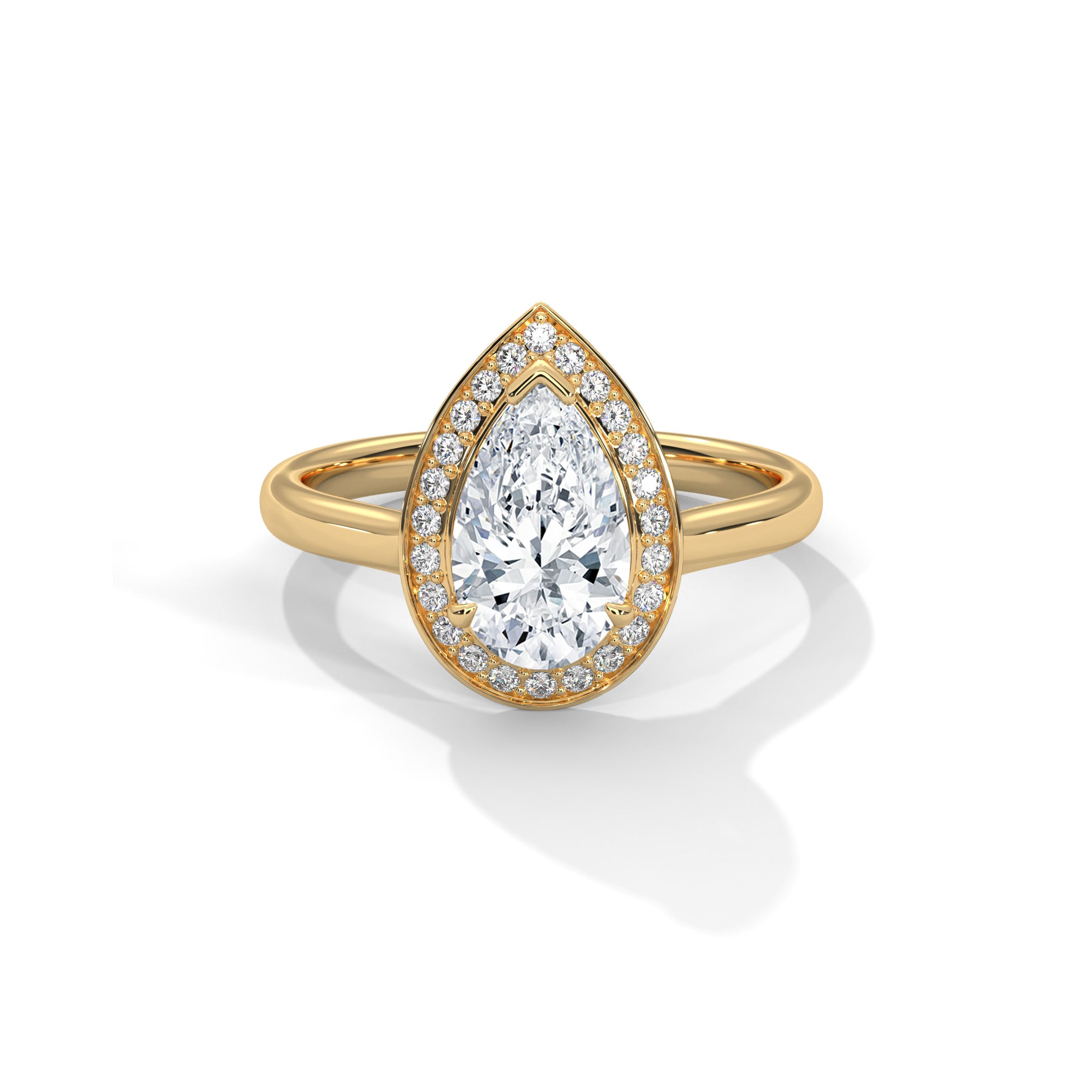 Pear Halo Engagement Ring 18K | Lab Grown Diamond