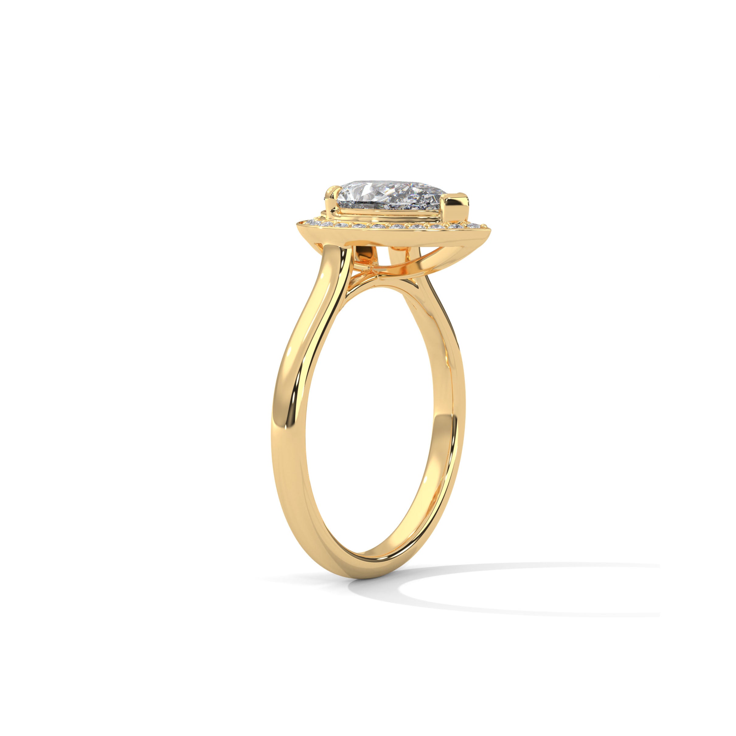 Pear Halo Engagement Ring 18K | Lab Grown Diamond