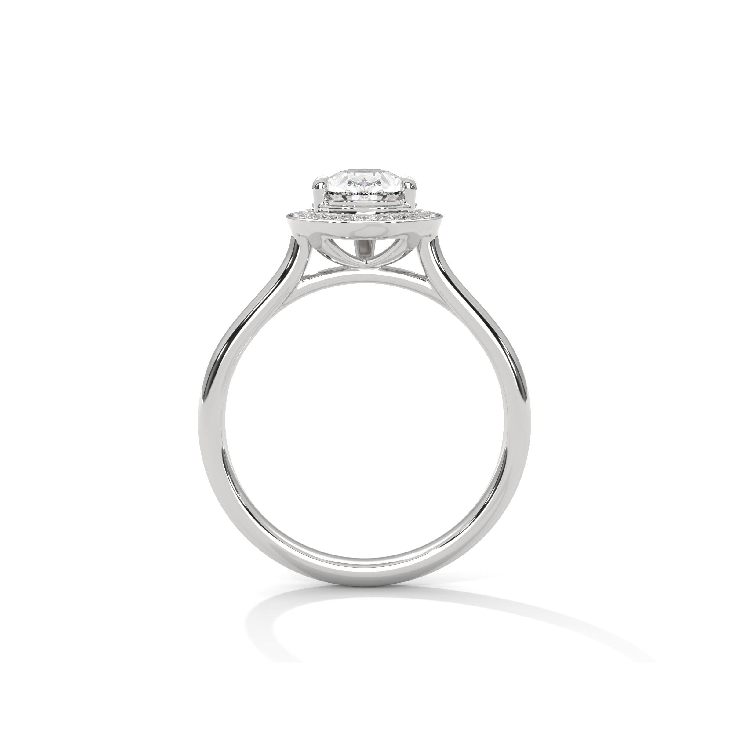 Pear Halo Engagement Ring Platinum | Lab Grown Diamond