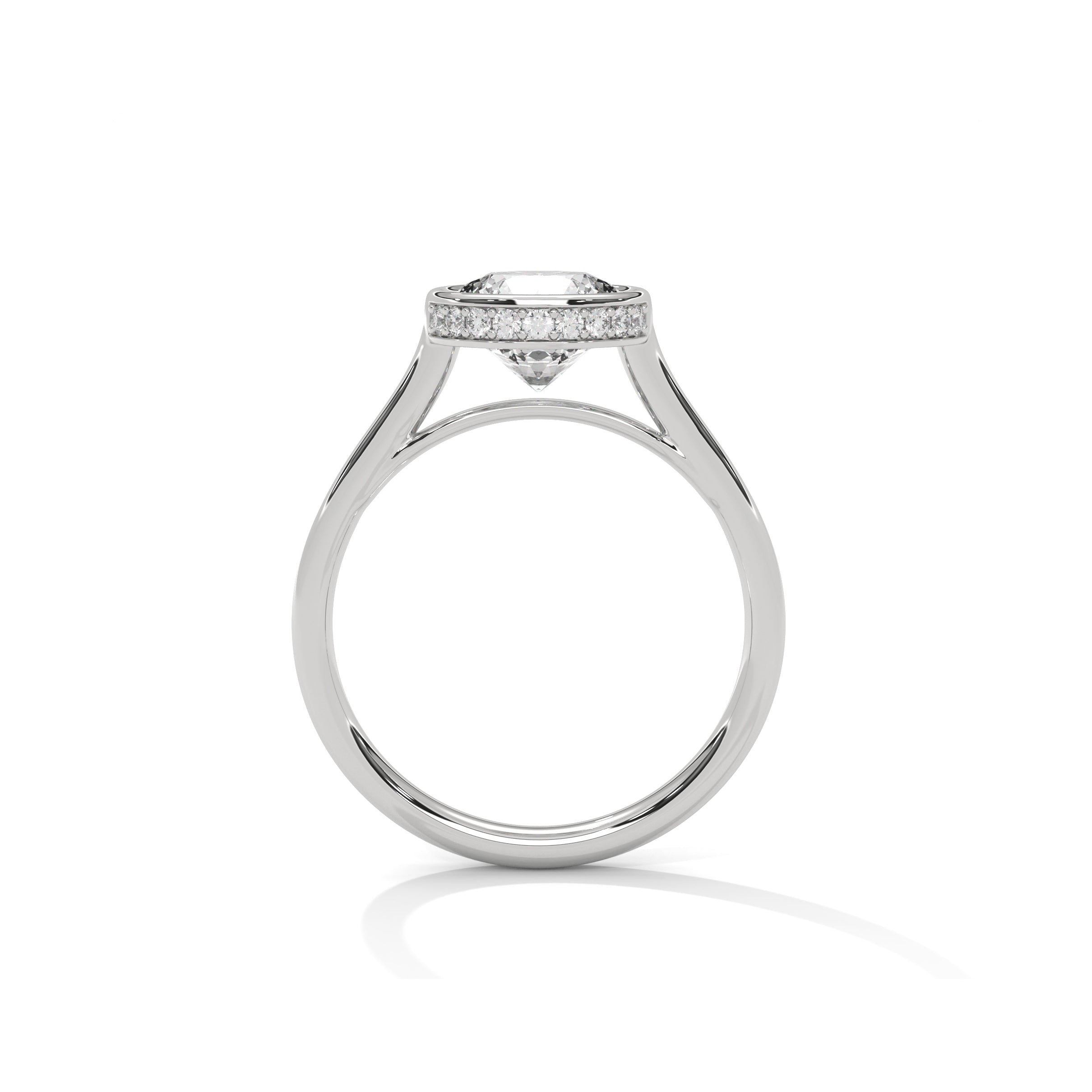 Bezel Set Engagement Ring Platinum | Lab Grown Diamond