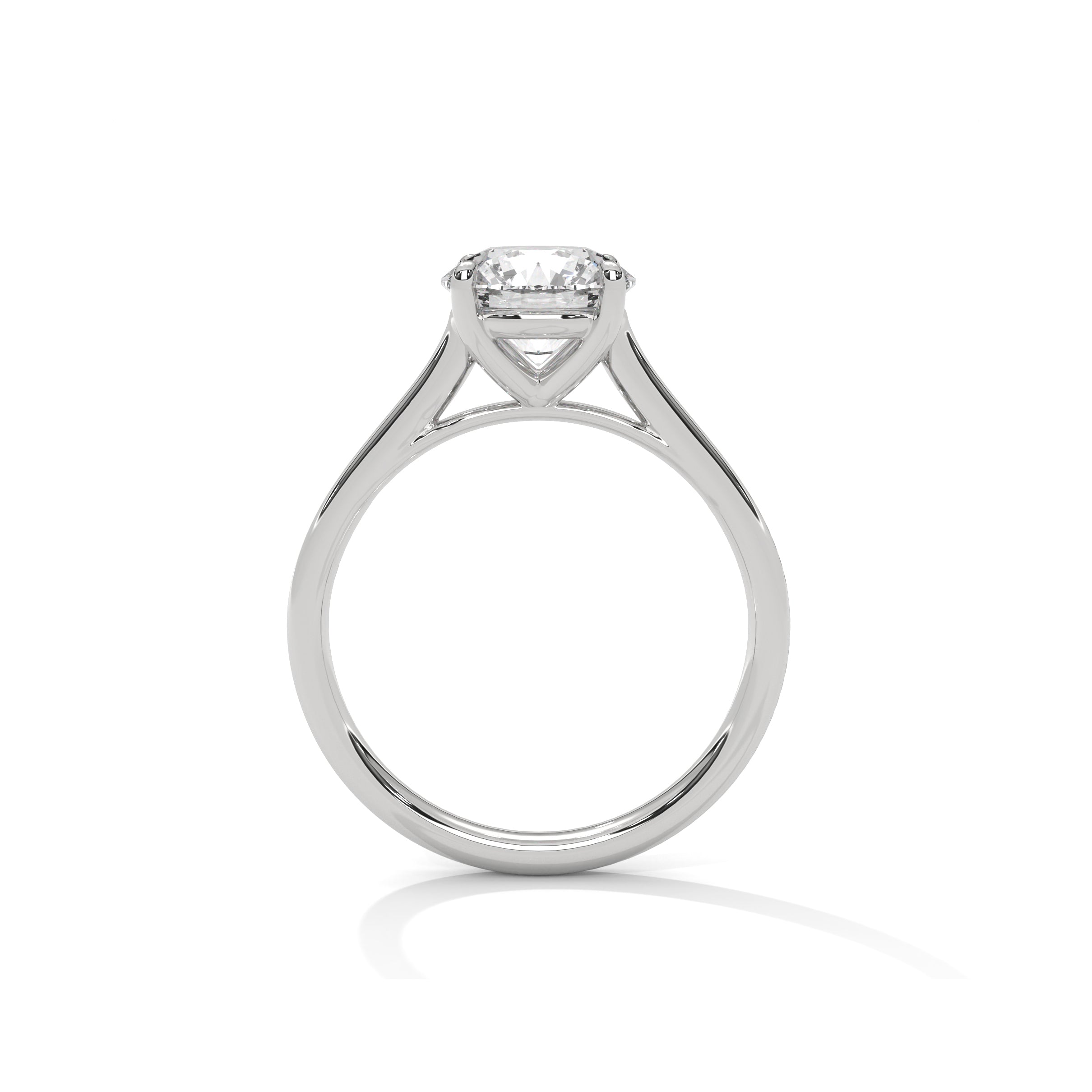 Four Prong Cathedral Engagement Ring Platinum | Lab Grown Diamond