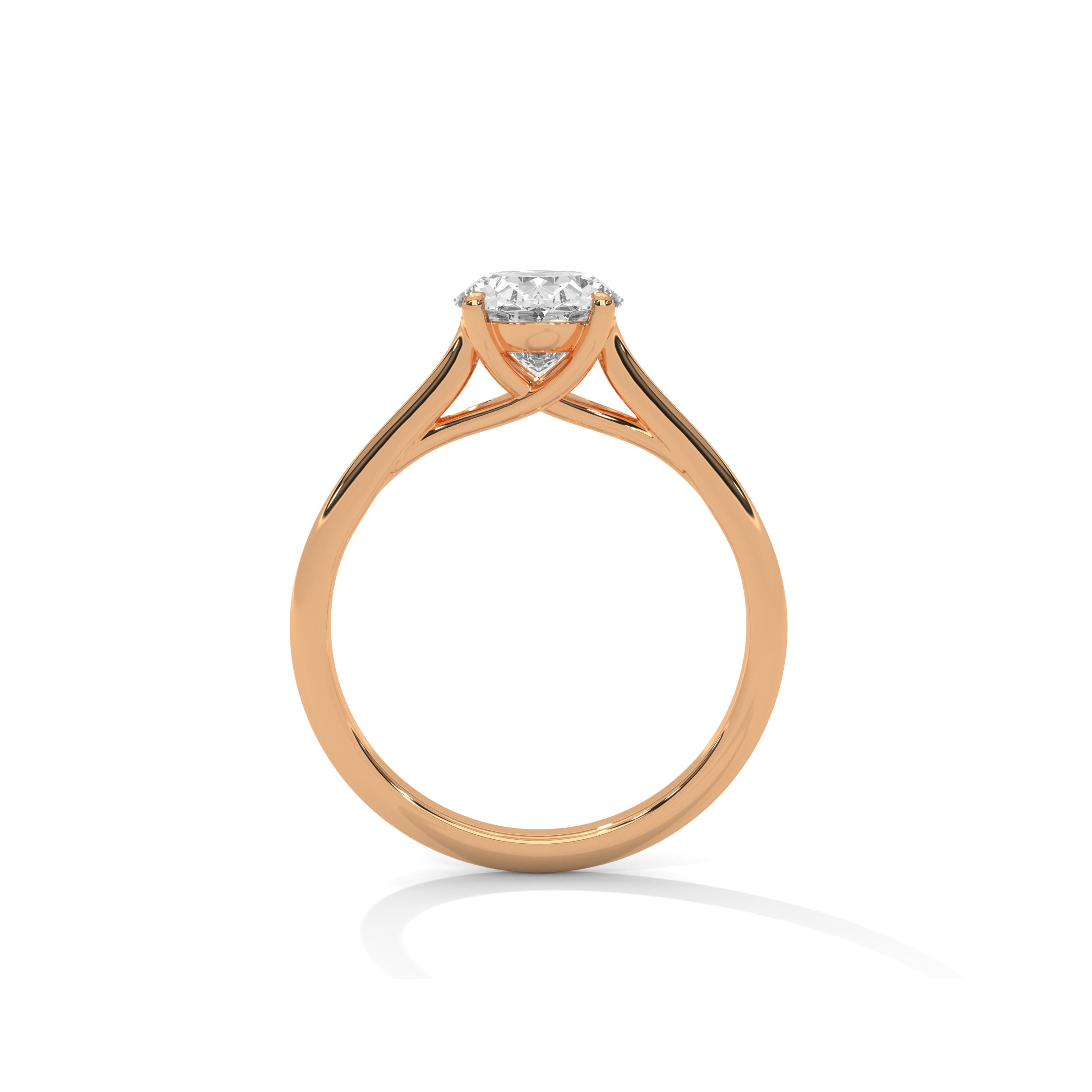 Oval Engagement Ring 18K Rose Gold | Lab Grown Diamond