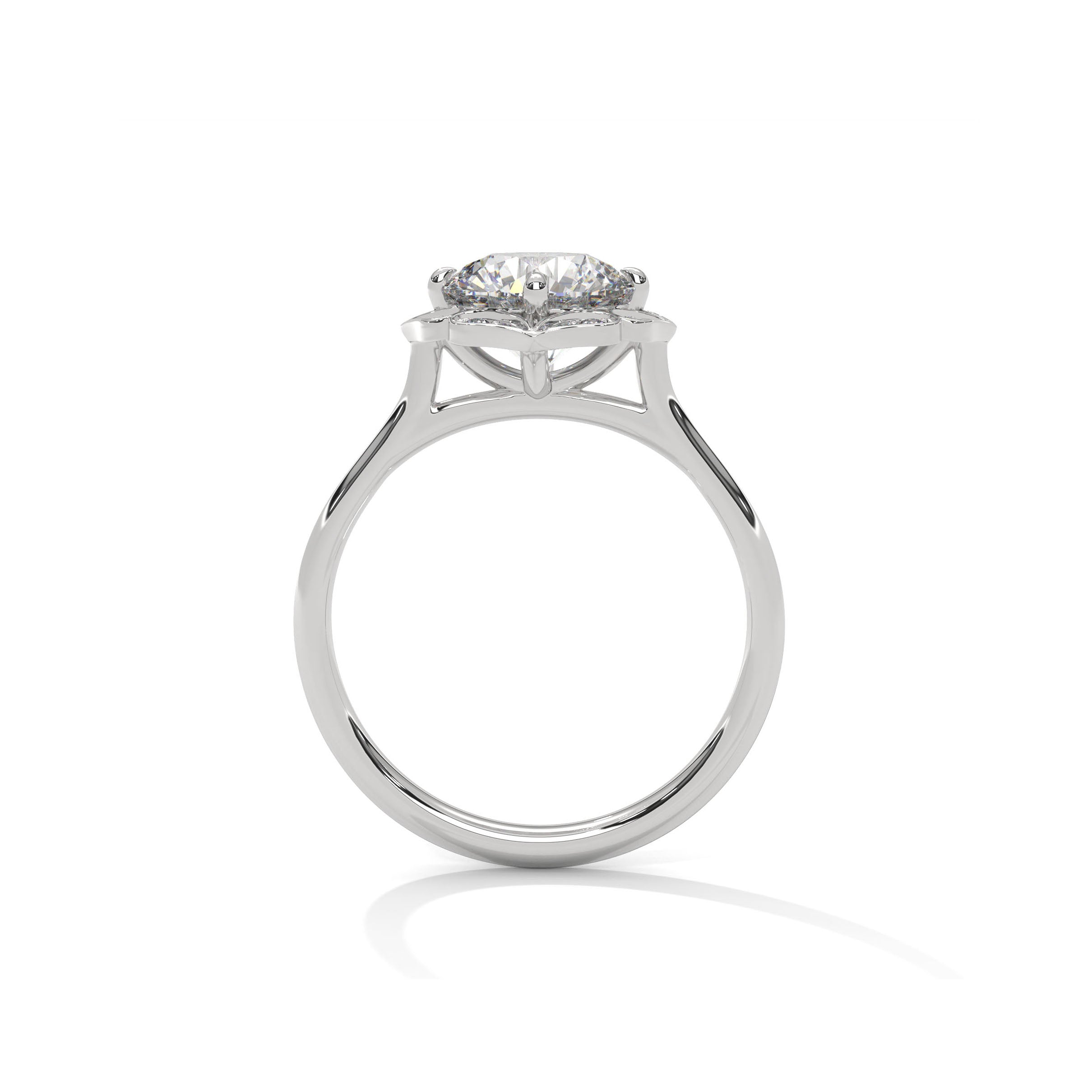 Flower Engagement Ring Platinum | Lab Grown Diamond
