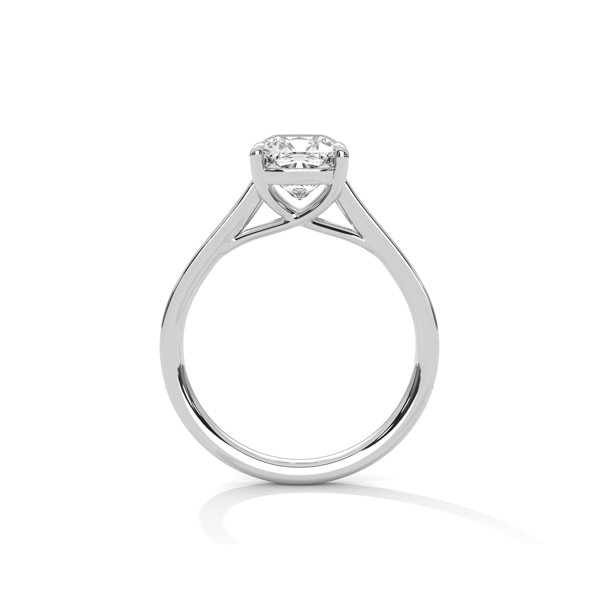Cushion Engagement Ring with Pave Platinum | Lab Grown Diamond