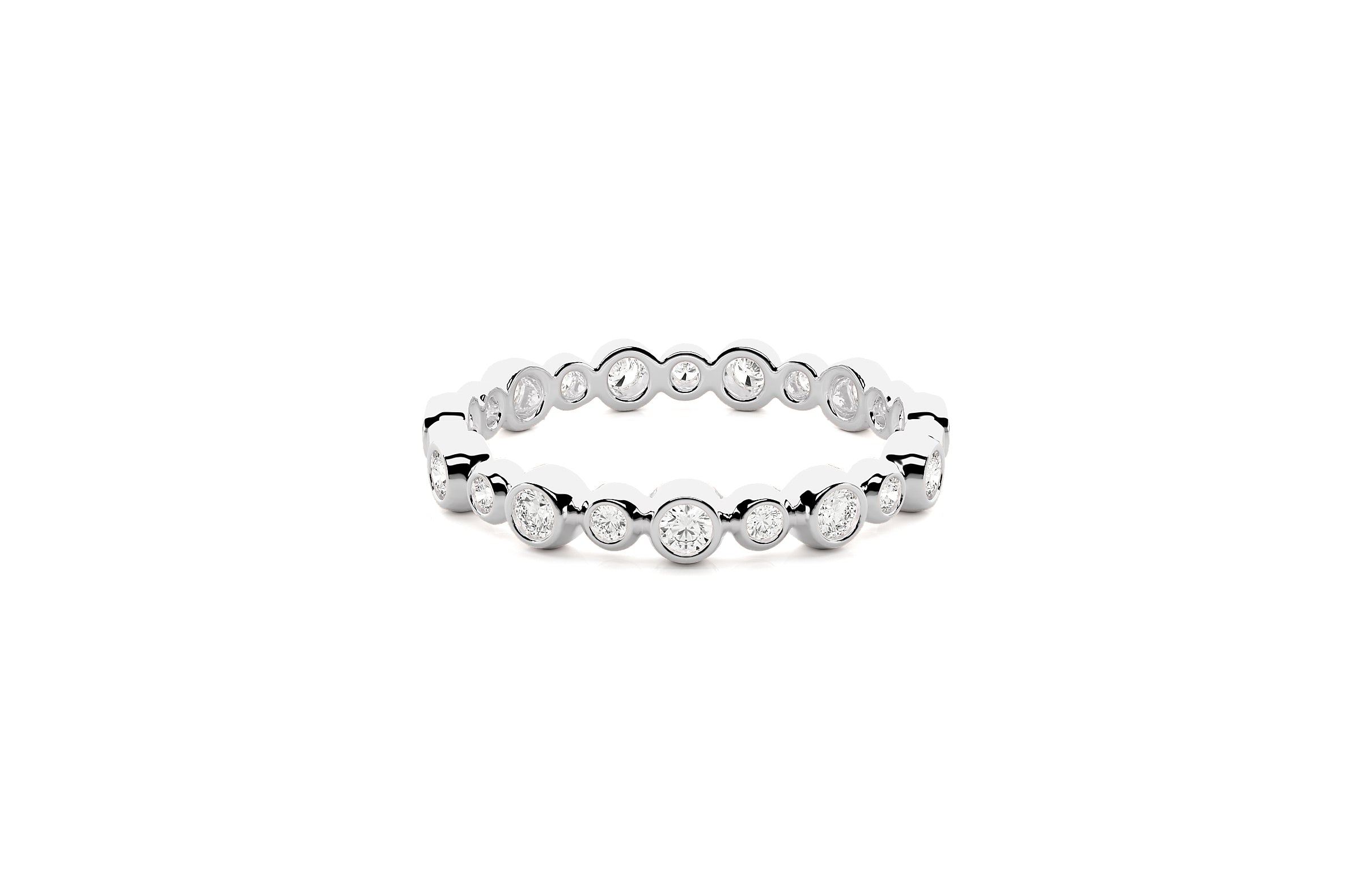2.9 mm Lab Grown Diamond Bubbly Design Wedding Ring 18K or Platinum