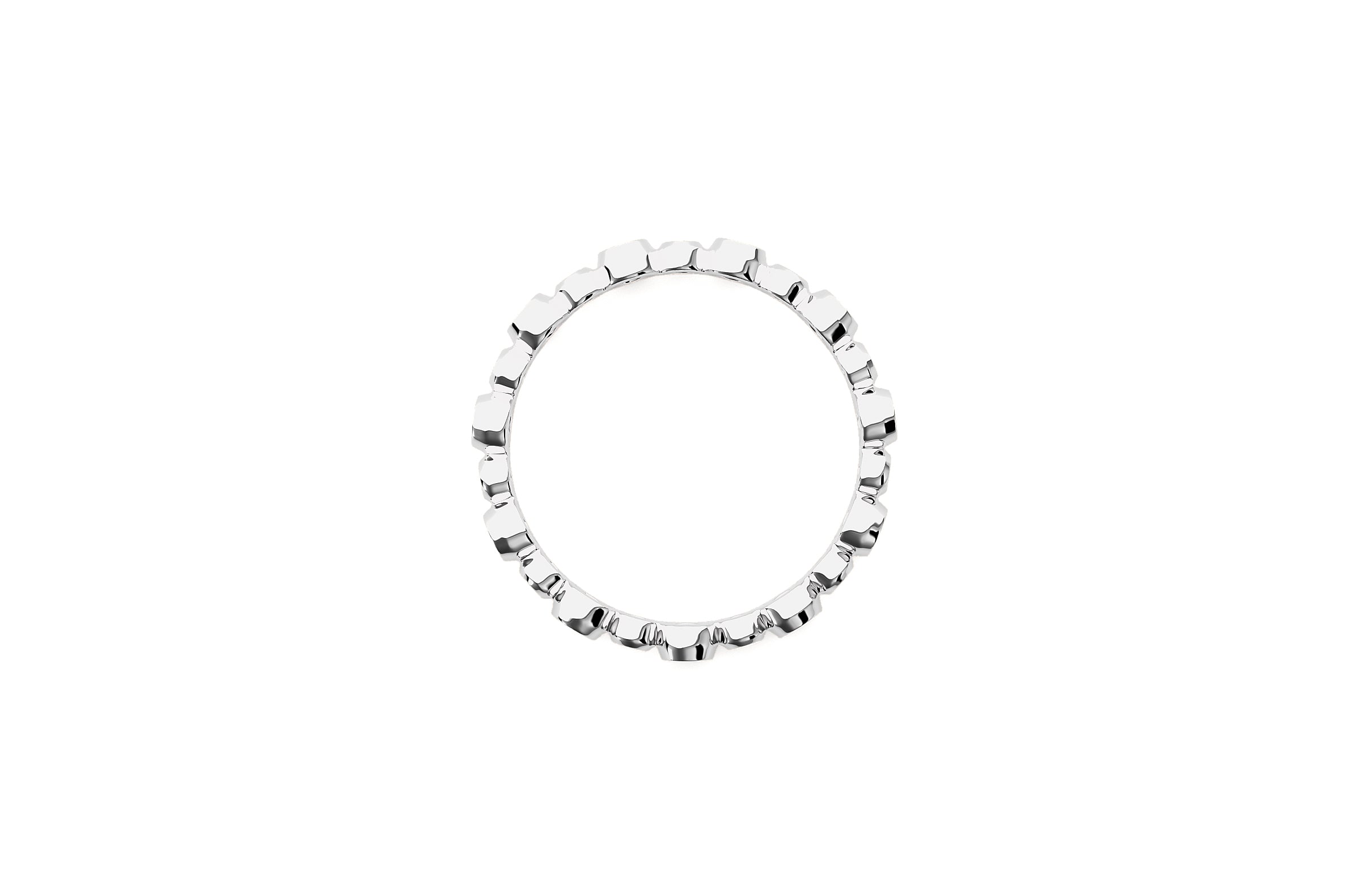 2.9 mm Lab Grown Diamond Bubbly Design Wedding Ring 18K or Platinum