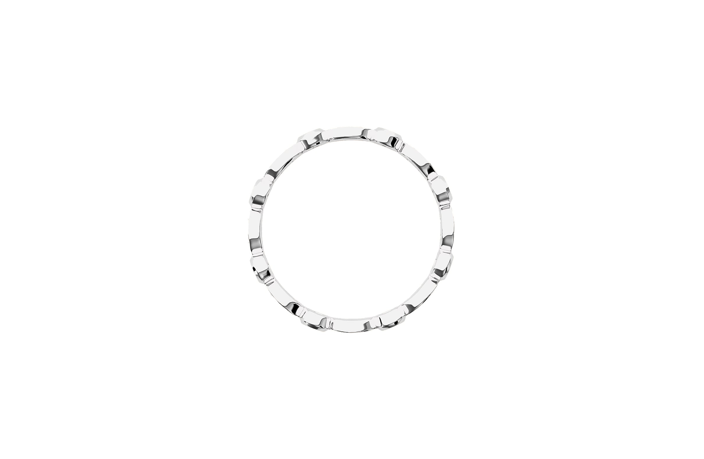 3 mm Lab Grown Diamond Alternating Design Wedding Ring 18K or Platinum