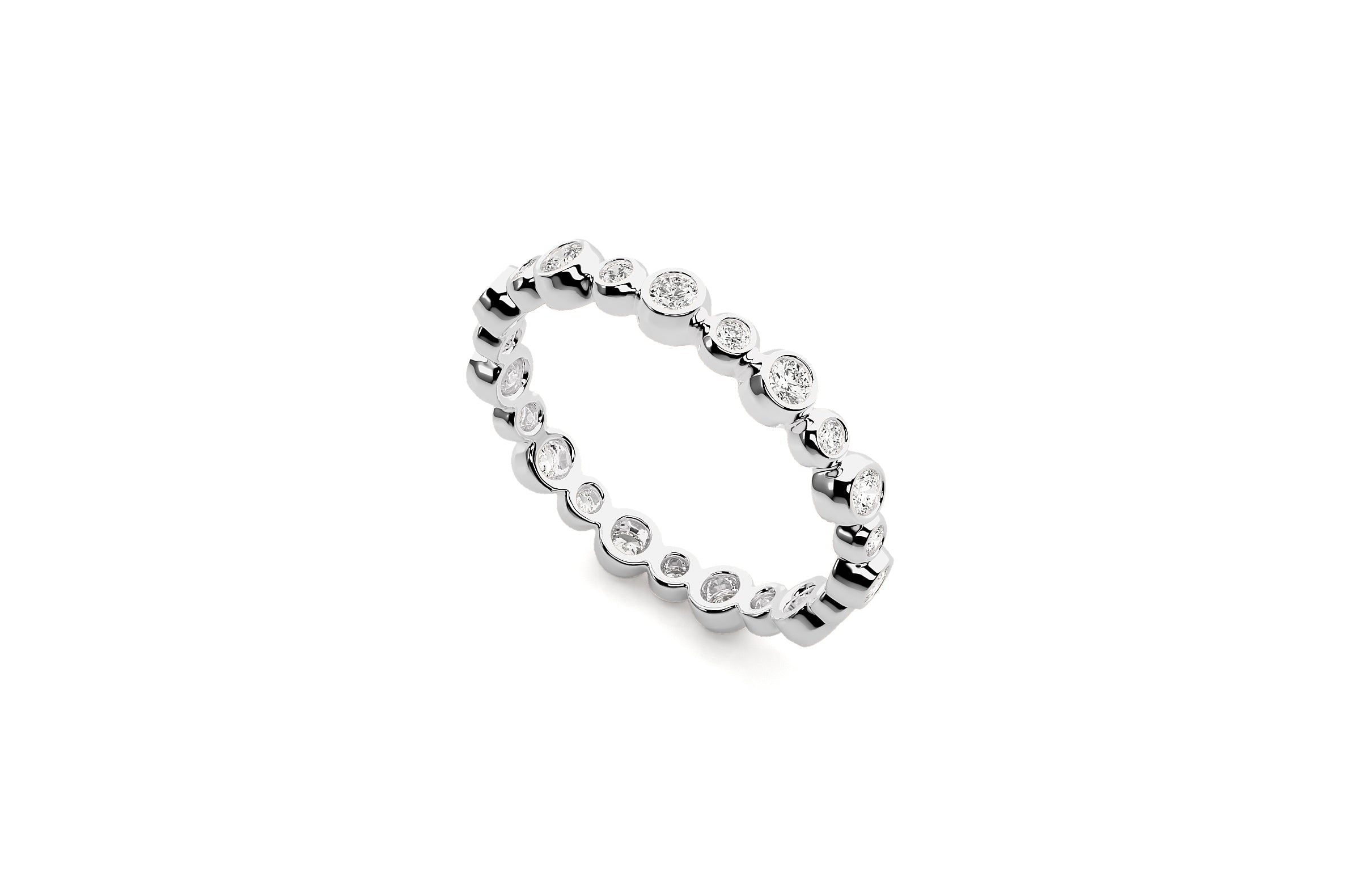 2.9 mm Lab Grown Diamond Bubbly Design Wedding Ring 18K or Platinum