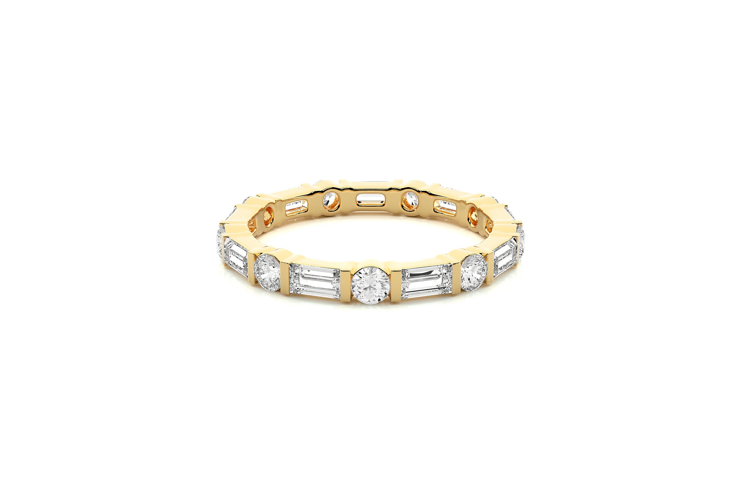2.2 mm Lab Grown Diamond Baguette Wedding Ring 18K or Platinum