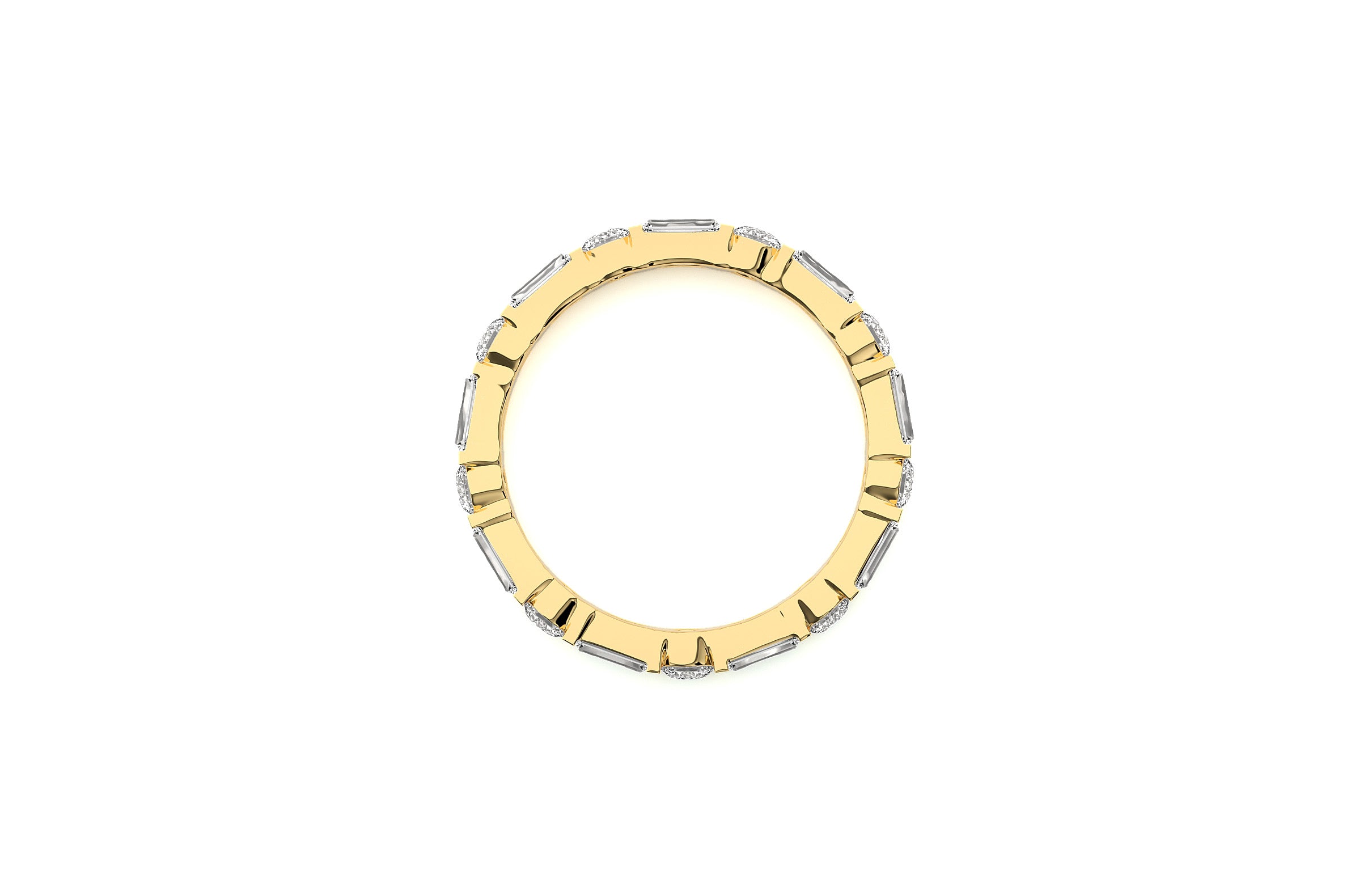 2.2 mm Lab Grown Diamond Baguette Wedding Ring 18K or Platinum