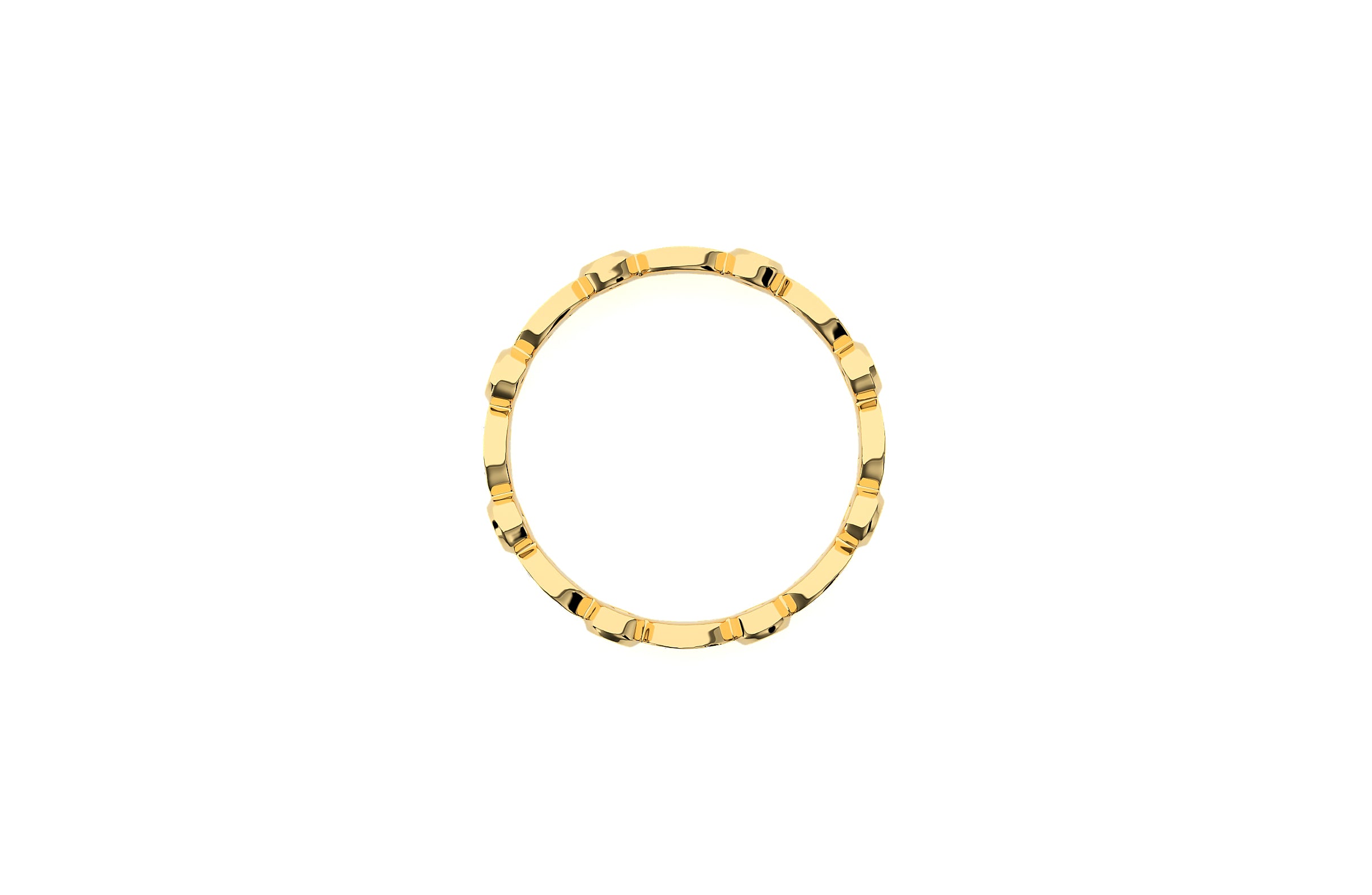 3 mm Lab Grown Diamond Alternating Design Wedding Ring 18K or Platinum