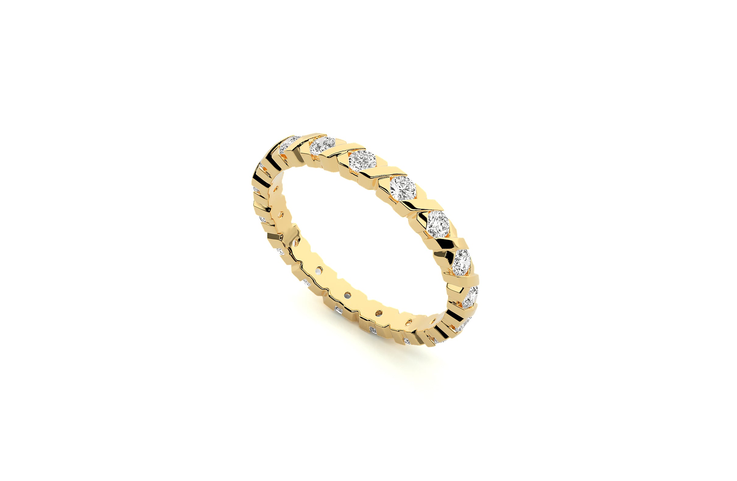 2.2mm Lab Grown Diamond "X" Design Wedding Ring 18K or Platinum