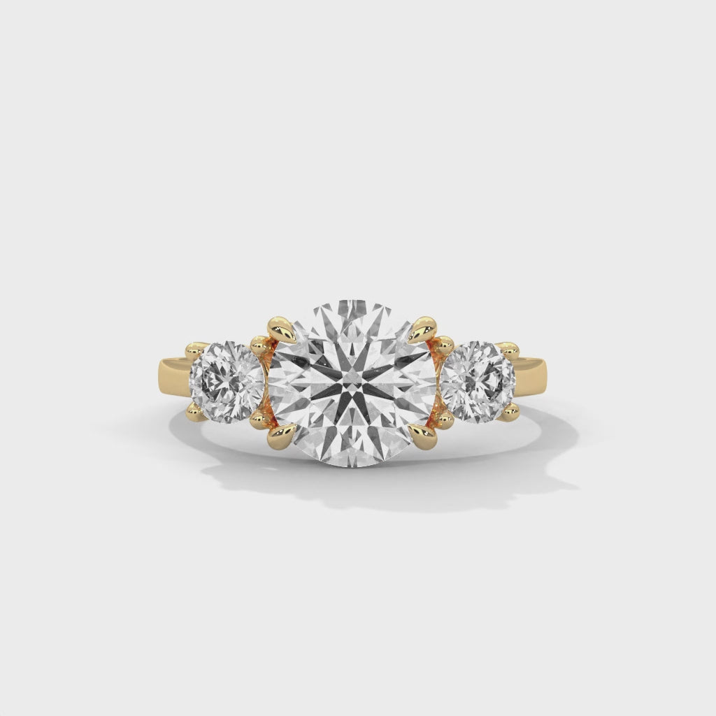 Three Stone Engagement Ring 18K | Lab Grown Diamond