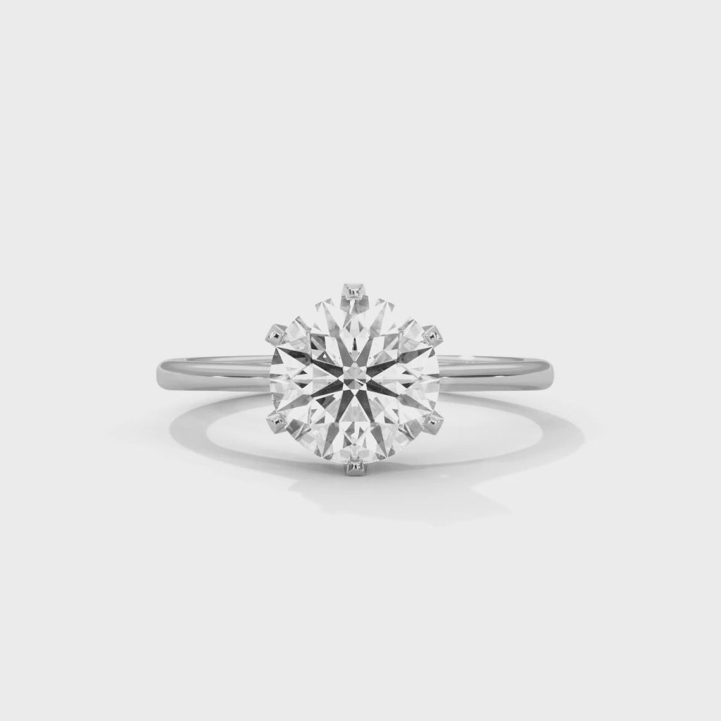 Six Prong Cathedral Engagement Ring Platinum | Lab Grown Diamond