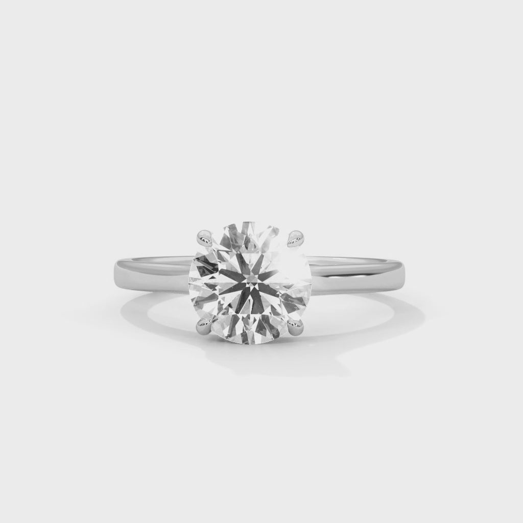 Four Prong Cathedral Engagement Ring Platinum | Lab Grown Diamond