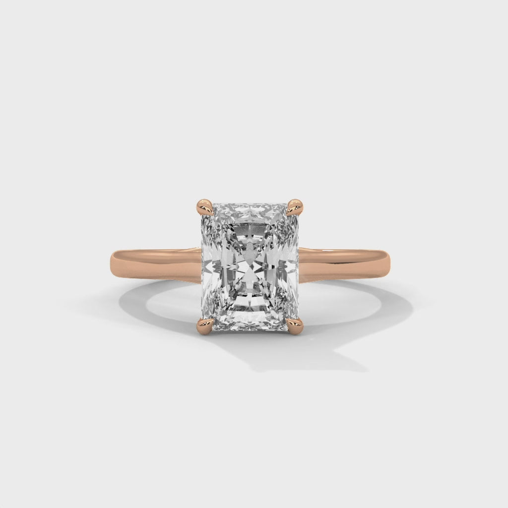 Radiant Engagement Ring 18K Rose Gold | Lab Grown Diamond