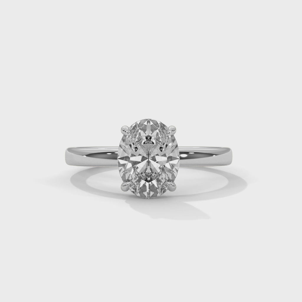 Oval Solitaire Engagement Ring Platinum | Lab Grown Diamond