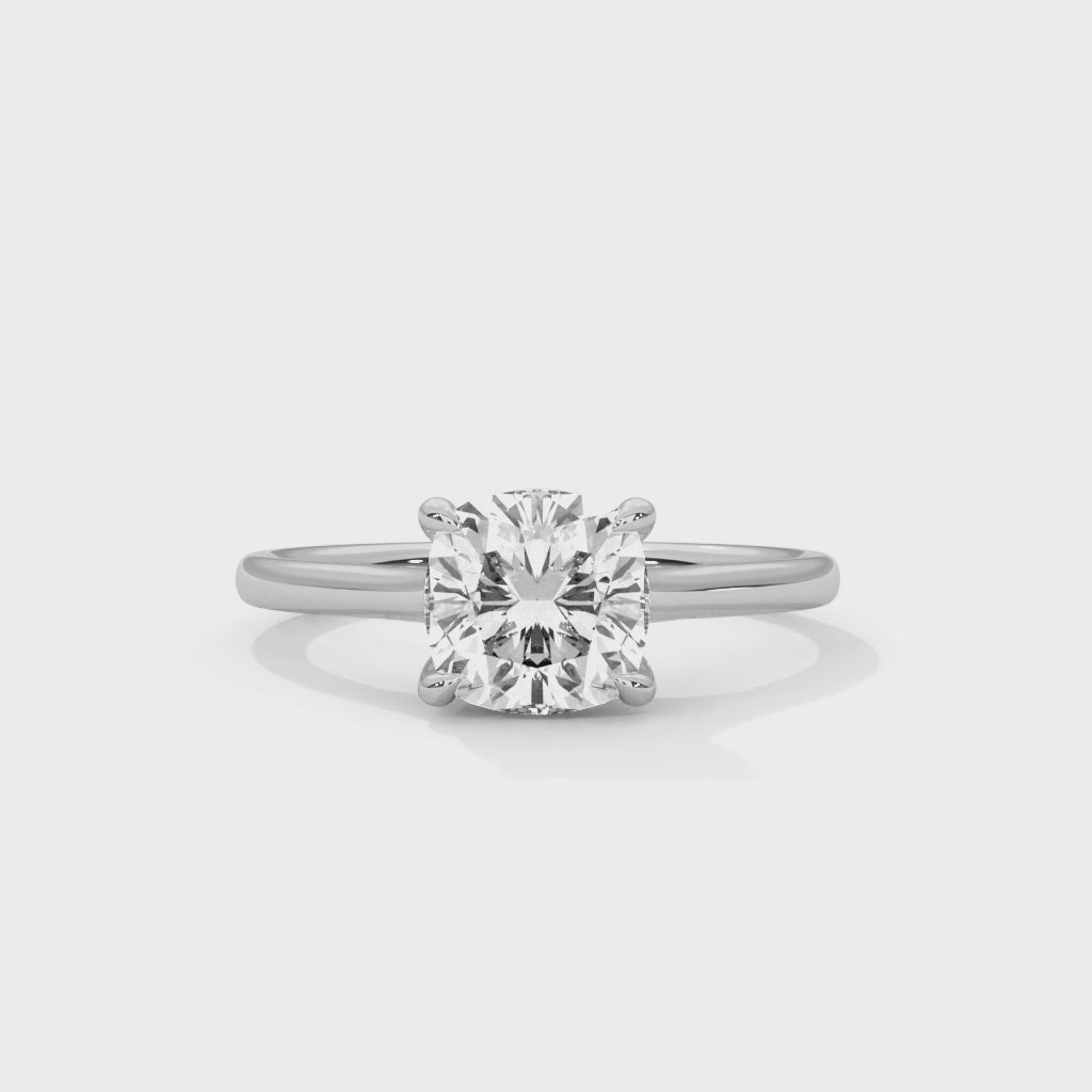 Cushion Engagement Ring Platinum | Lab Grown Diamond