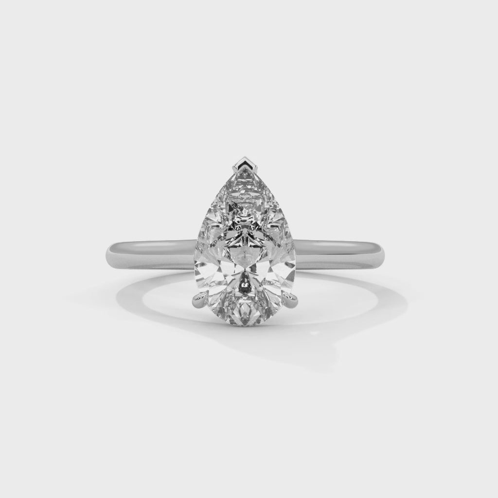 Pear Engagement Ring Platinum | Lab Grown Diamond