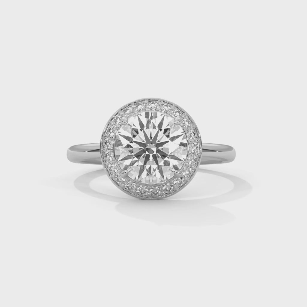 Halo Solitaire Engagement Ring Platinum | Lab Grown Diamond