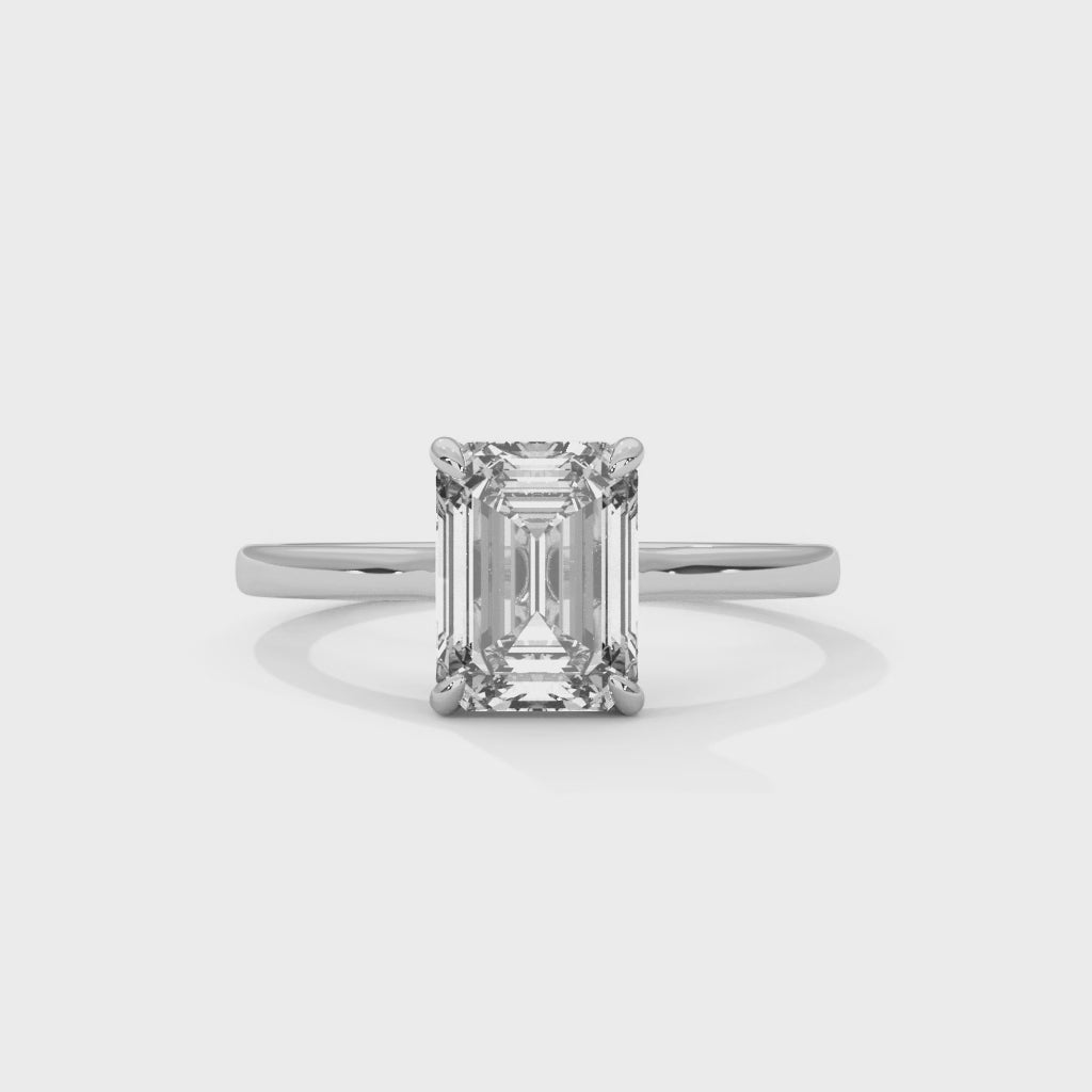 Emerald Engagement Ring Platinum | Lab Grown Diamond