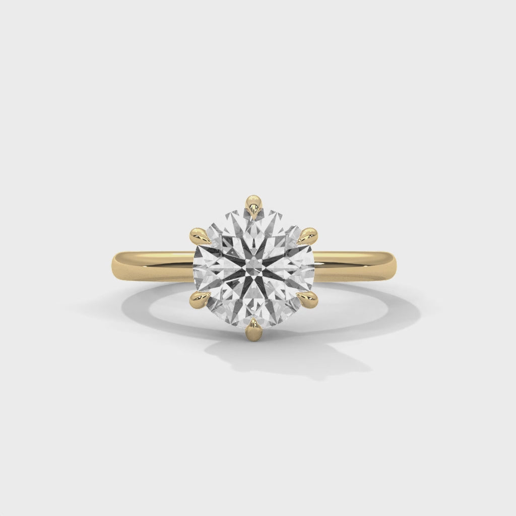 Six Prong Engagement Ring 18K | Lab Grown Diamond