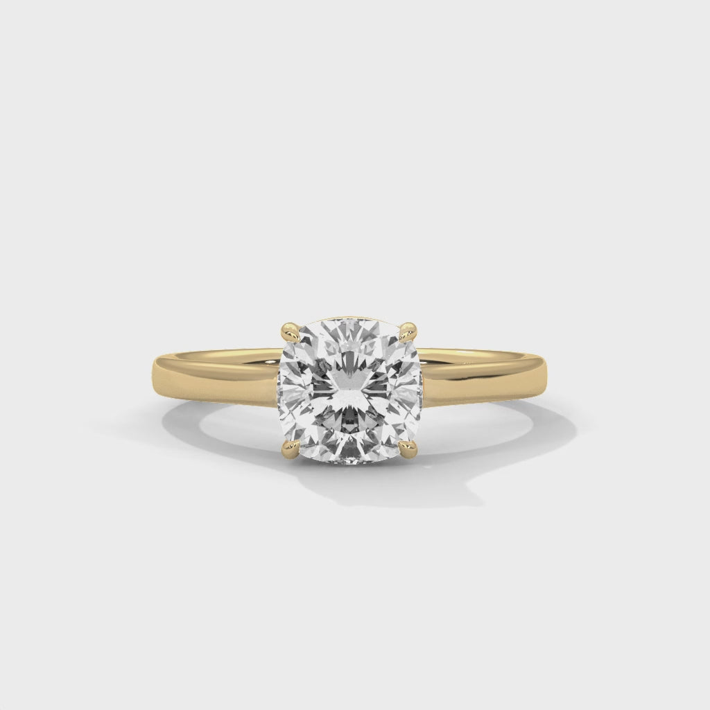 Cushion Cathedral Engagement Ring 18K | Lab Grown Diamond