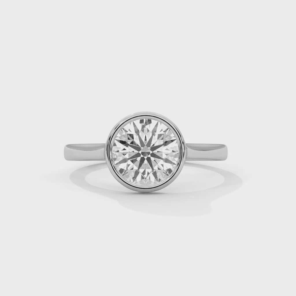 Bezel Set Engagement Ring Platinum | Lab Grown Diamond