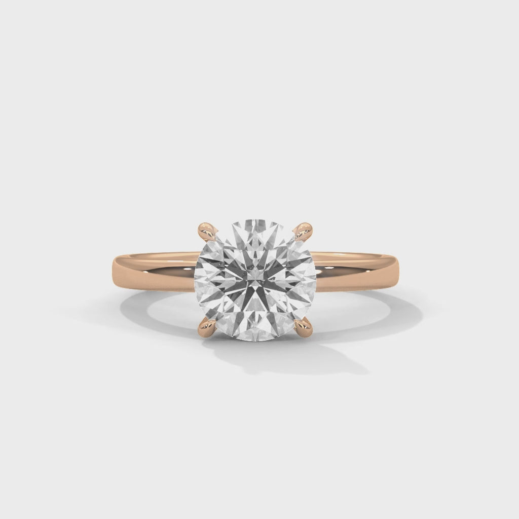 Four Prong Engagement Ring 18K Rose Gold | Lab Grown Diamond