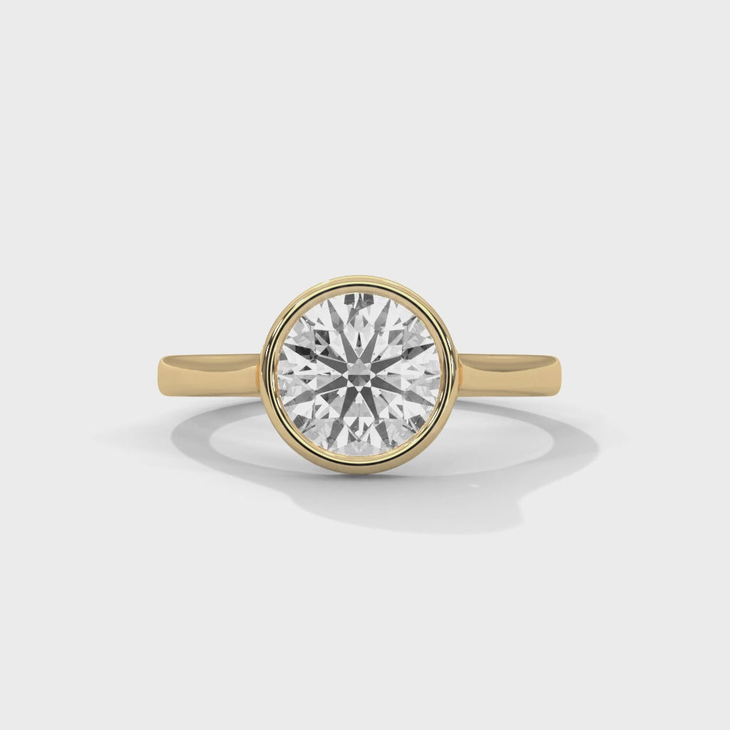 Bezel Set Engagement Ring 18K | Lab Grown Diamond