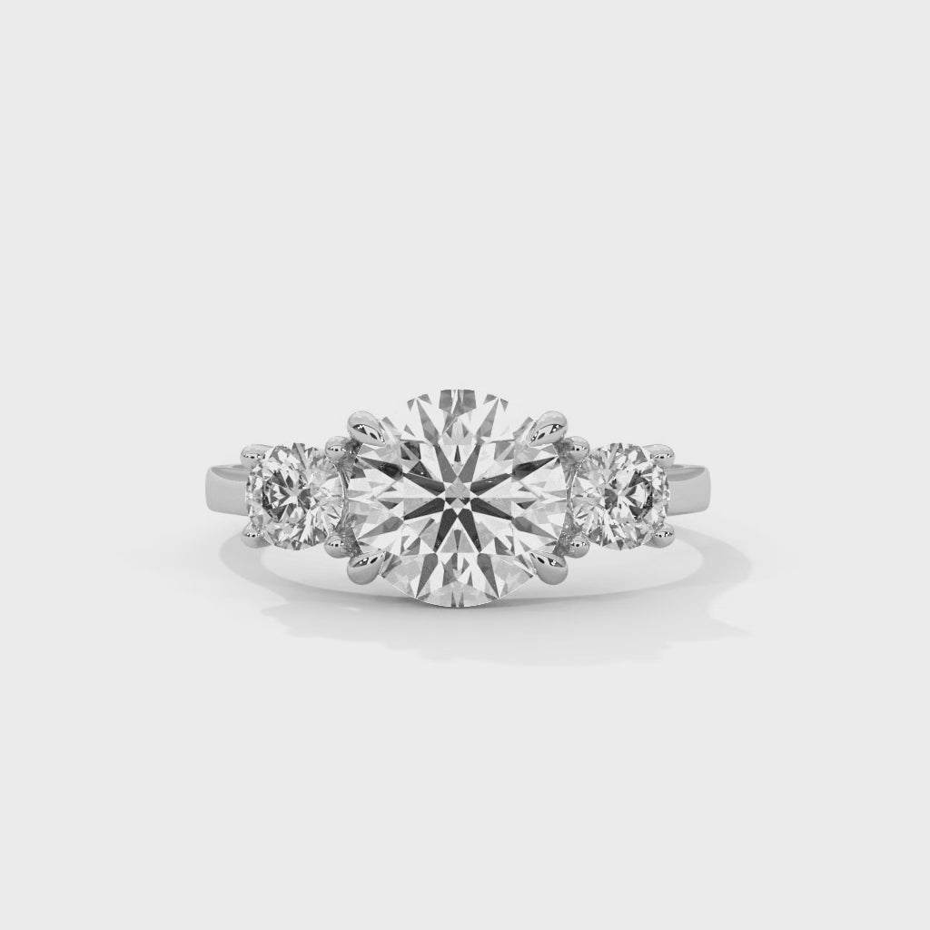 Three Stone Engagement Ring Platinum | Lab Grown Diamond