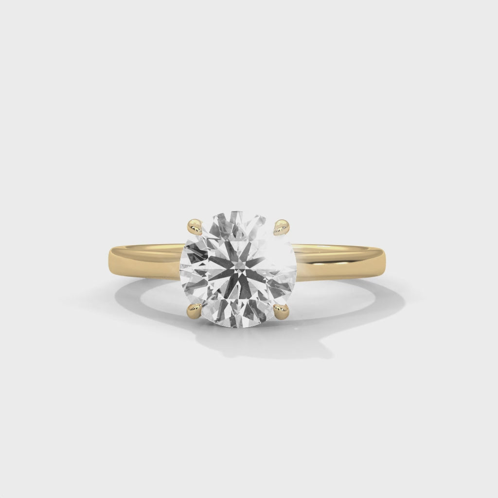 Four Prong Cathedral Engagement Ring 18K | Lab Grown Diamond