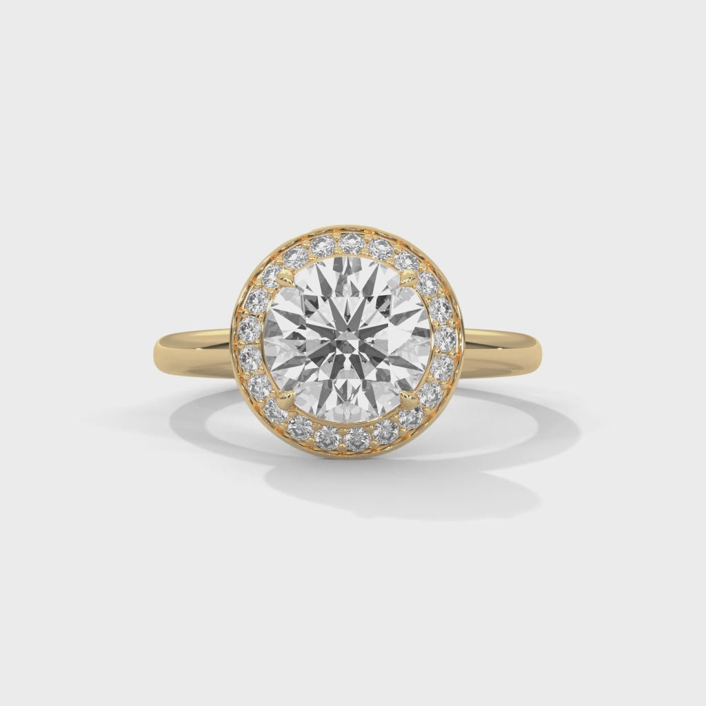 Halo Solitaire Engagement Ring 18K | Lab Grown Diamond