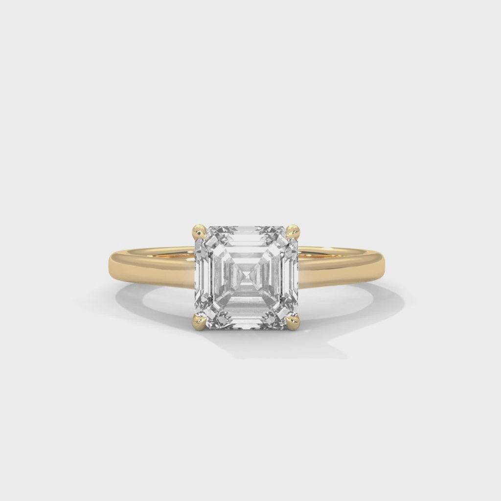 Asscher Engagement Ring 18K | Lab Grown Diamond