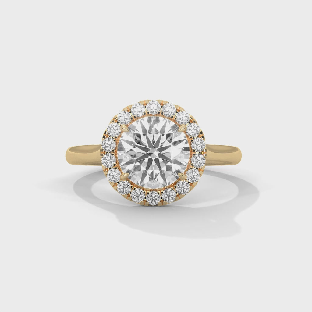 Halo Engagement Ring 18K | Lab Grown Diamond