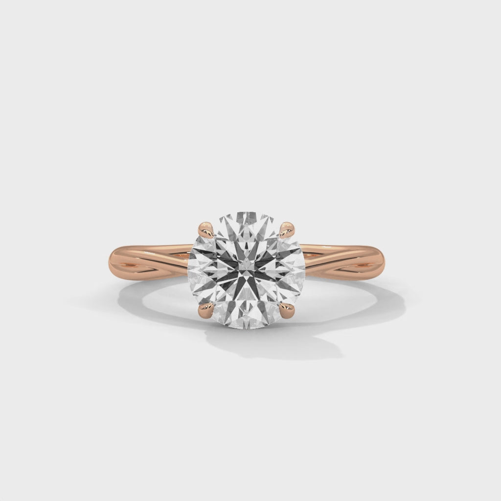Twist Engagement Ring 18K Rose Gold | Lab Grown Diamond