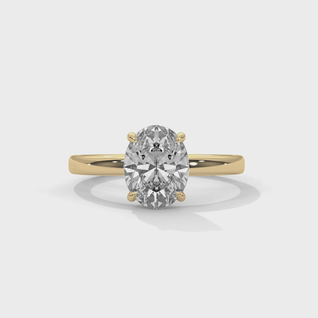 Oval Solitaire Engagement Ring 18K | Lab Grown Diamond