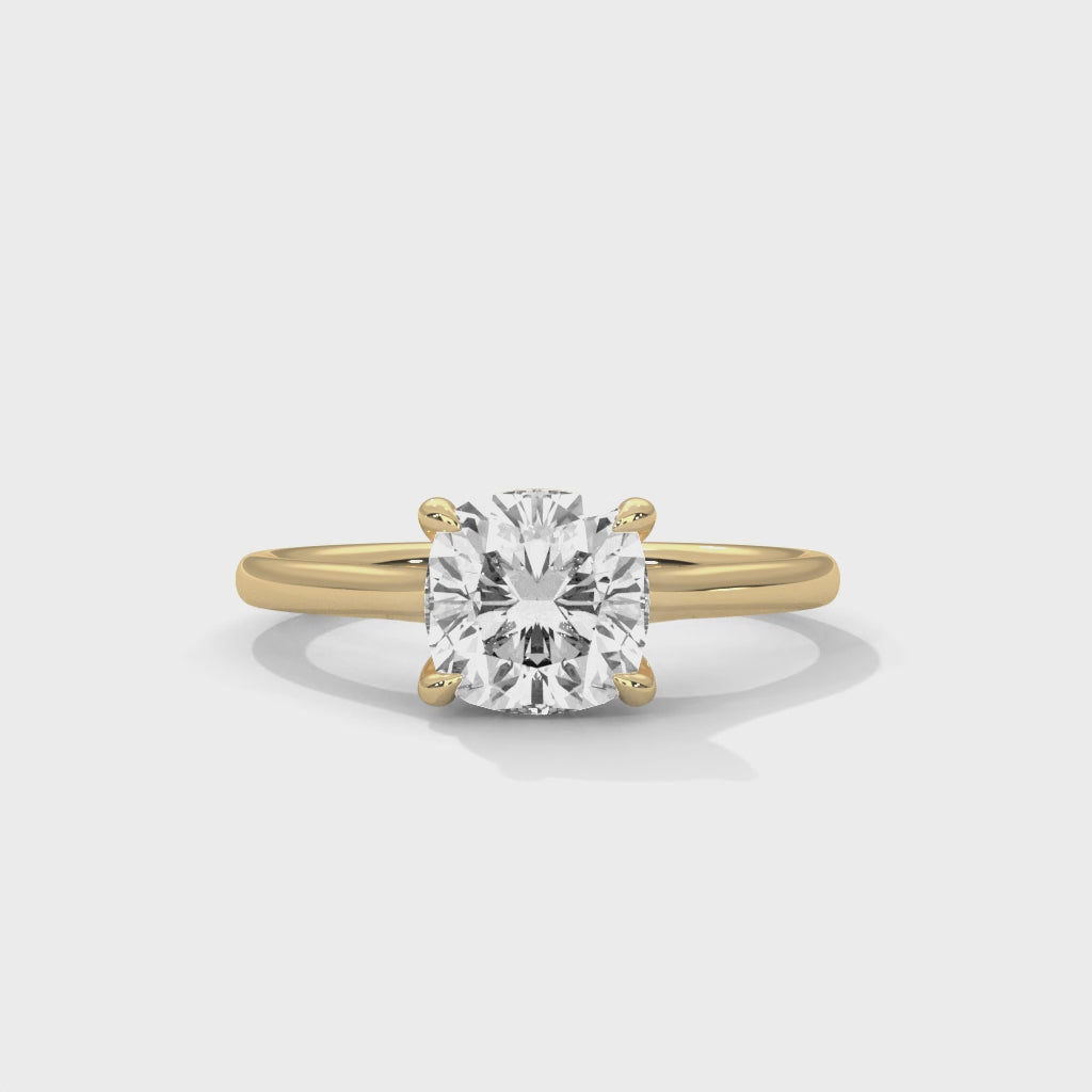 Cushion Engagement Ring 18K | Lab Grown Diamond