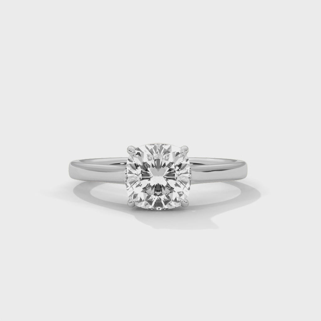Cushion Cathedral Engagement Ring Platinum | Lab Grown Diamond